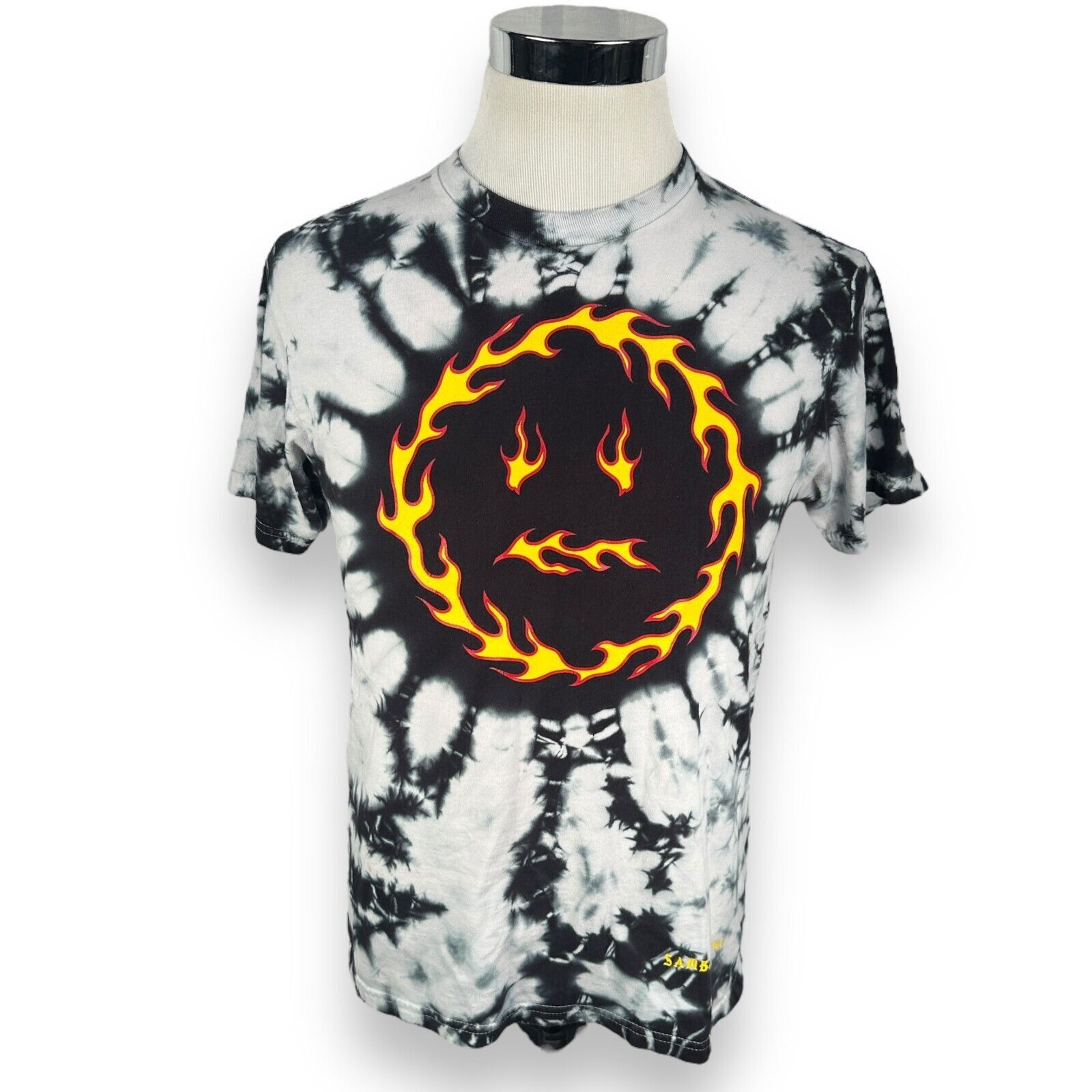 The Unbranded Brand Samborghini T-Shirt Men M White Tie Dye Flaming Face Graphic Size US M / EU 48-50 / 2 - 1 Thumbnail