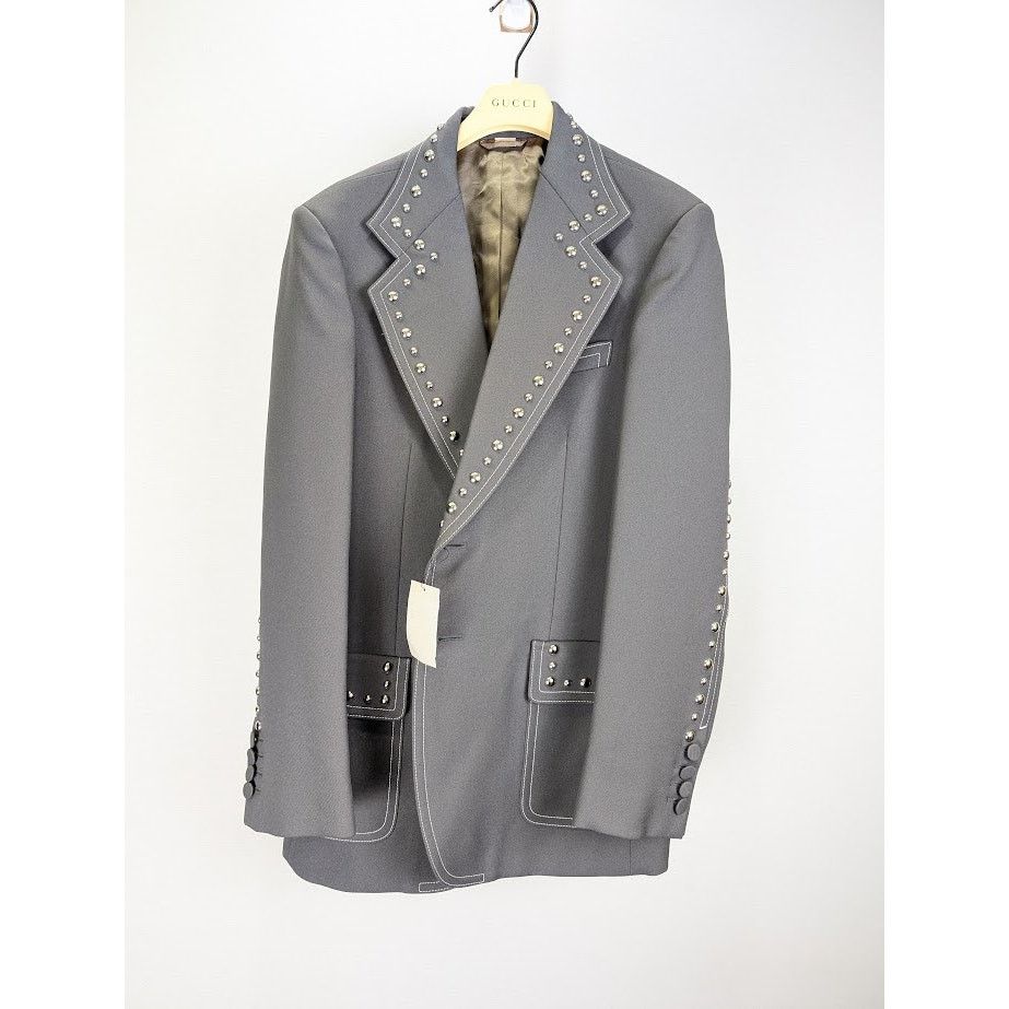 Gucci o1rshd1 Fluid Drill Palace Jacket in Steel Gray Size US L / EU 52-54 / 3 - 1 Thumbnail