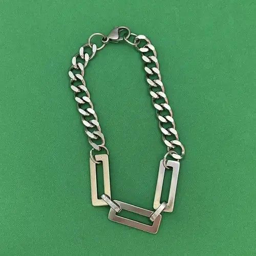 Other Titanium Steel Link Bracelet for Men Women,Punk Hip Hop Size ONE SIZE - 4 Thumbnail