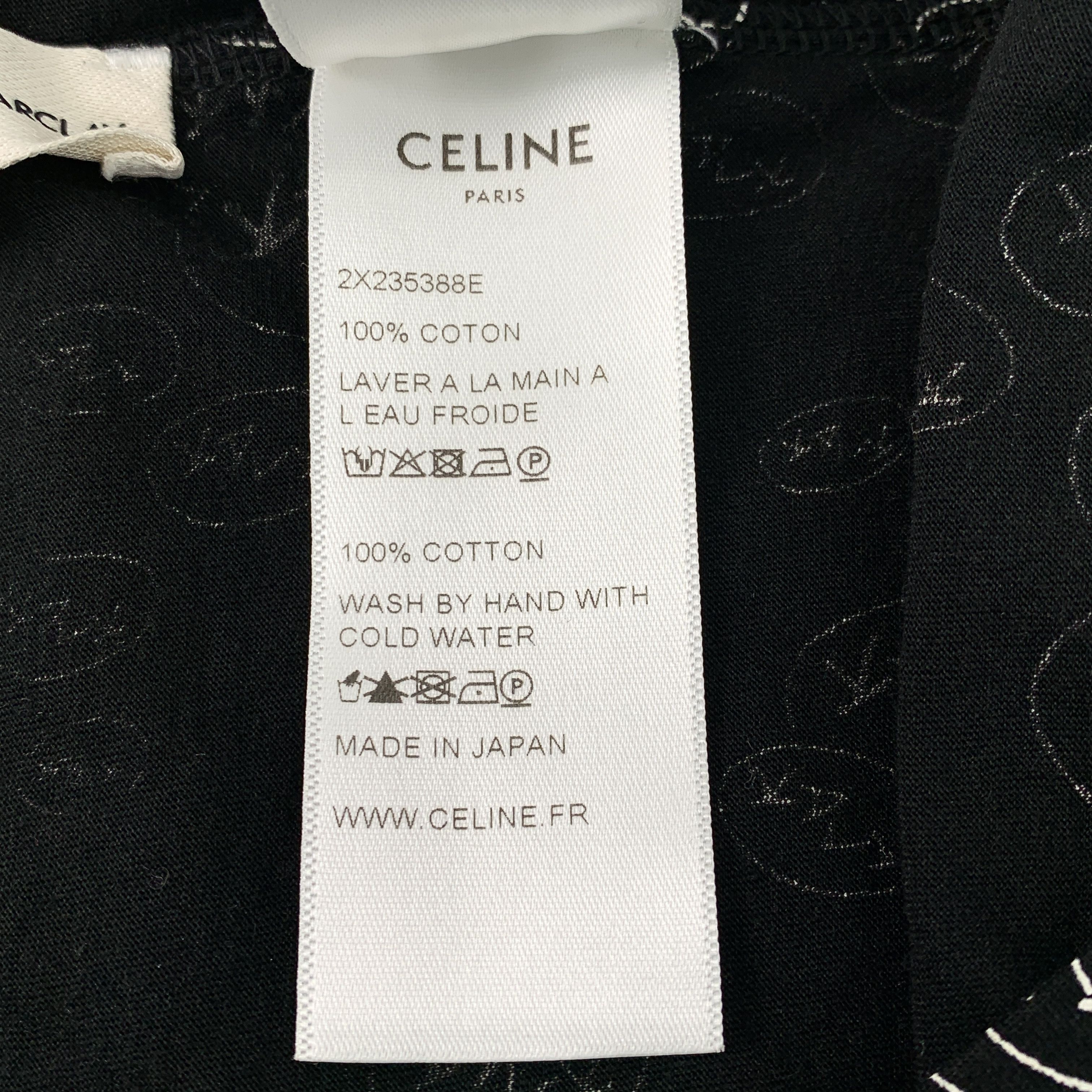 Celine Celine Cotton Logo-Print T-Shirt in Black (Size M) Size M / US 6-8 / IT 42-44 - 3 Thumbnail