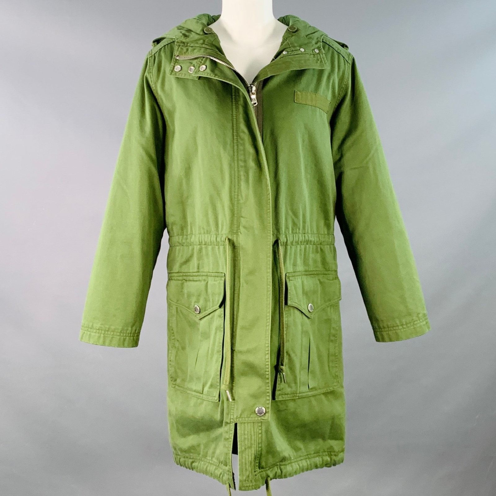 Marc by Marc Jacobs Size M Green Cotton Quilted Lining Hooded Zip Up Coat Size M / US 6-8 / IT 42-44 - 1 Thumbnail