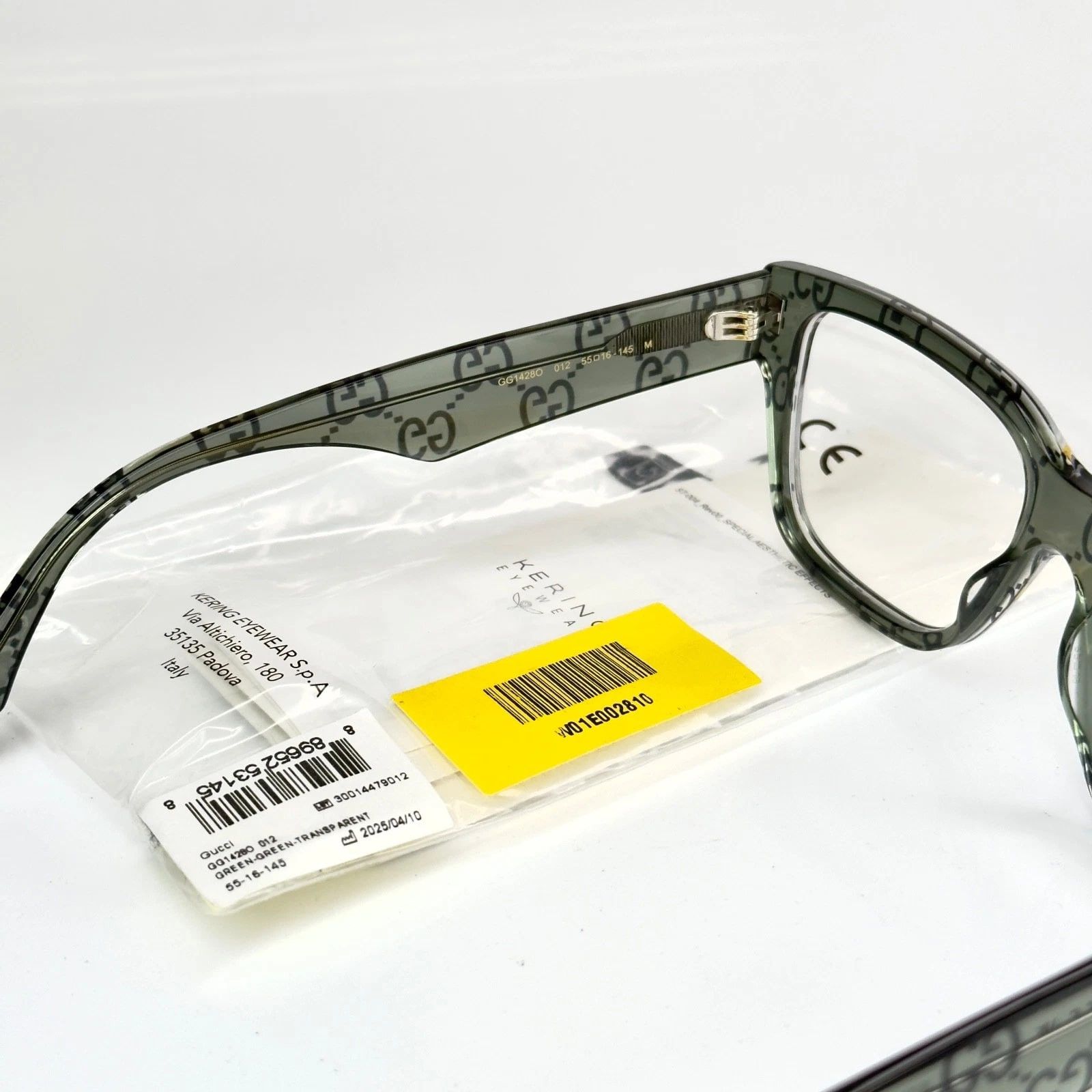 Gucci GUCCI GG1428O 1428 Crystal Green Print Eyeglasses 012 Size ONE SIZE - 5 Thumbnail
