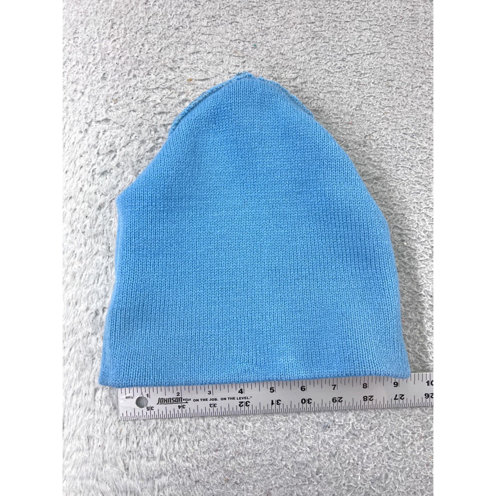 Vintage Light Blue Knit Beanie Hat Adult One Size Cotton Blend Winter Ski Solid Blue Unbranded Beanie Men Women Ski Theme - Mens Womens Size ONE SIZE - 3 Thumbnail
