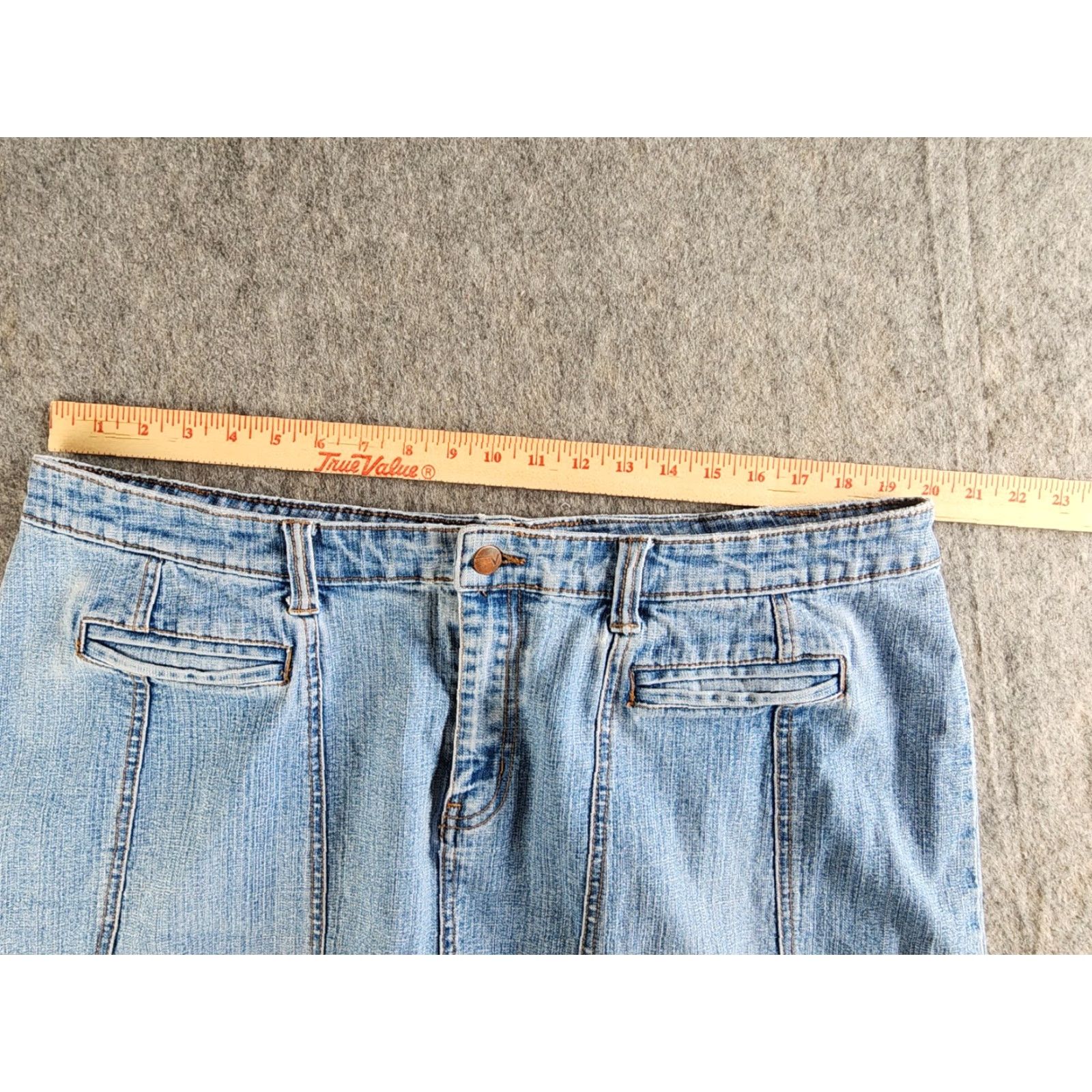 Denime VINTAGE Forenza Skirt Denim Women 20 Long Maxi 90s Pockets Slit Blue Cotton Shirt none Size 42" / US 20 - 6 Thumbnail