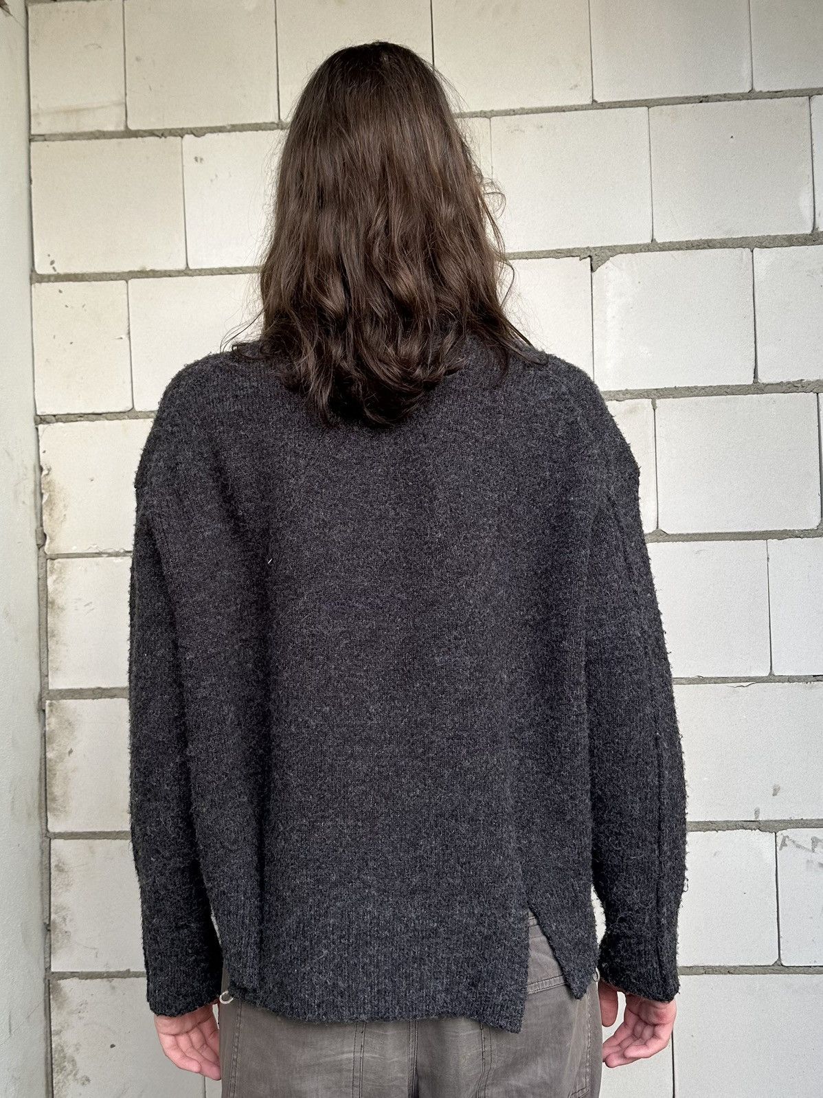 Vintage Oversized wool sweater boxy fit avant garde Size L / US 10 / IT 46 - 4 Thumbnail