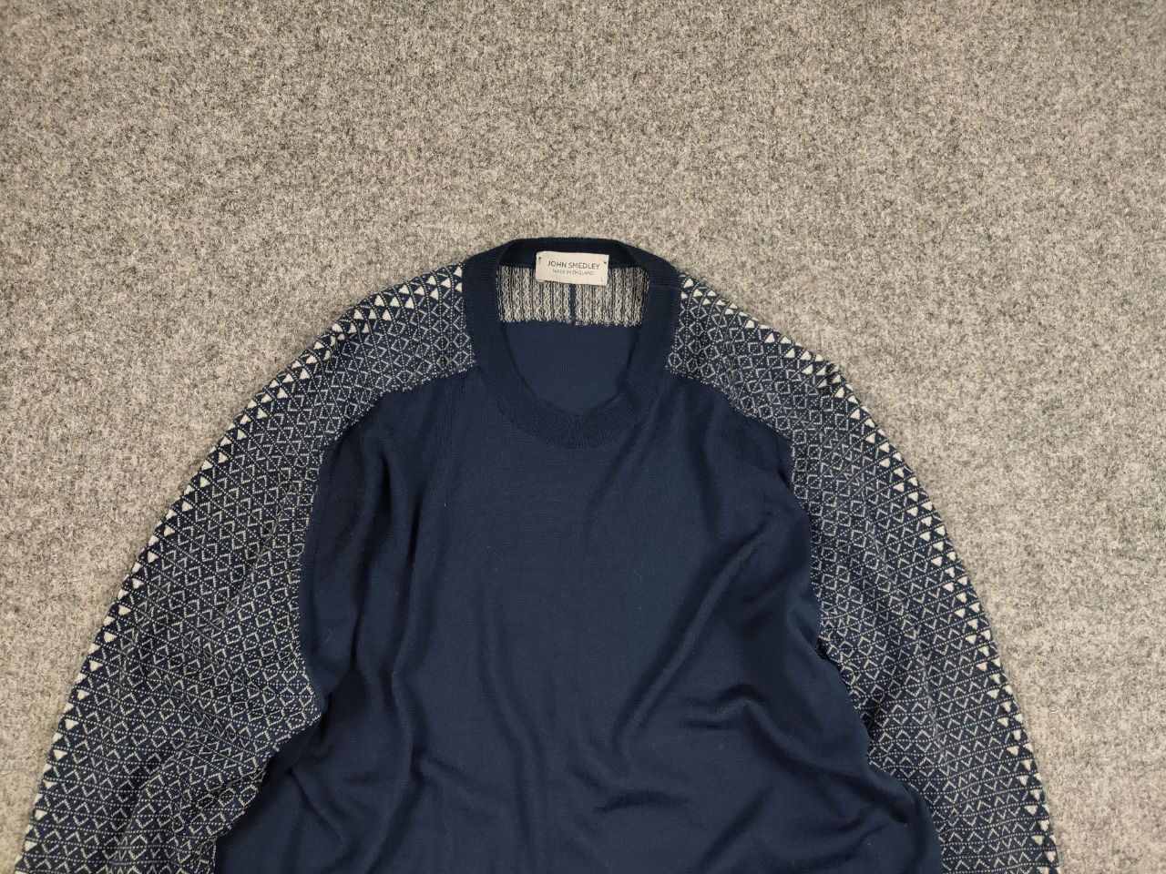 John Smedley John Smedley Classic Lana Wool Pattern Crew Check Sweater Size US L / EU 52-54 / 3 - 1 Thumbnail