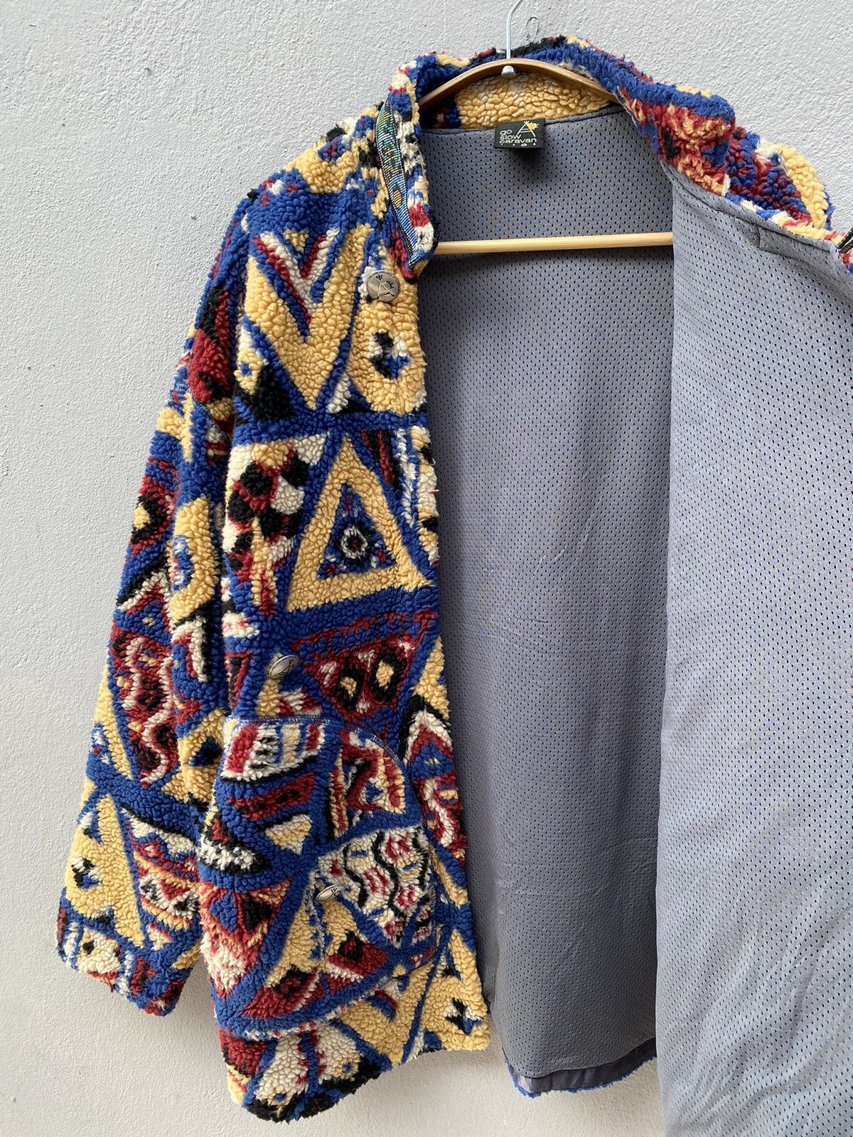 Beauty Beast × go slow caravan 💥RARE💥 Vintage GO SLOW CARAVAN Printed Deep Pile Fleece Size US L / EU 52-54 / 3 - 12 Thumbnail