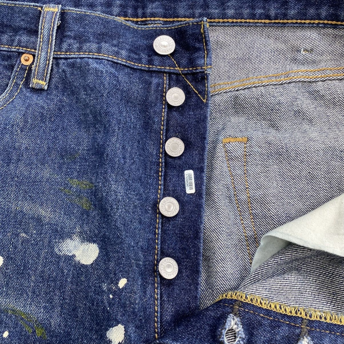 Levi's Vintage Clothing 2000s Vintage Levis 501 Painted 38x34 Blue Jeans Size US 38 / EU 54 - 9 Thumbnail