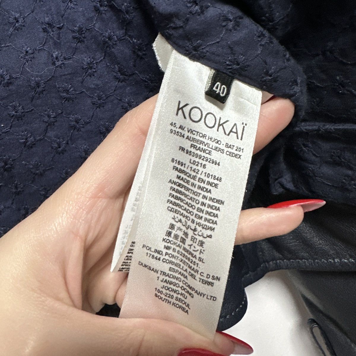 Other Kookai Paris Genuine Leather Biker Jacket Navy Blue Y2K Size S / US 4 / IT 40 - 8 Thumbnail