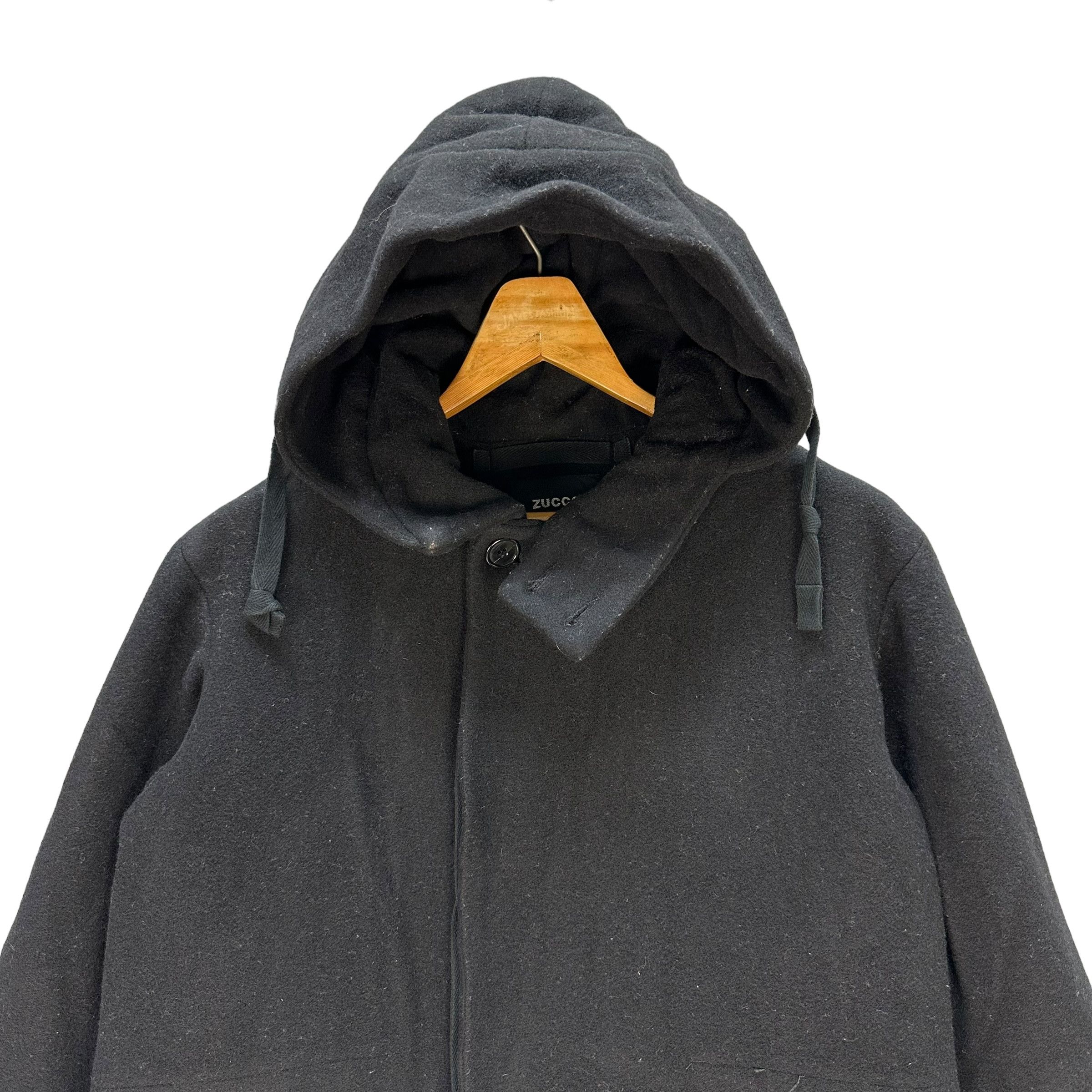 Zucca ZUCCA Wool Long Coat Fall Autumn Hooded Jacket #A47-1099 Size US L / EU 52-54 / 3 - 2 Thumbnail