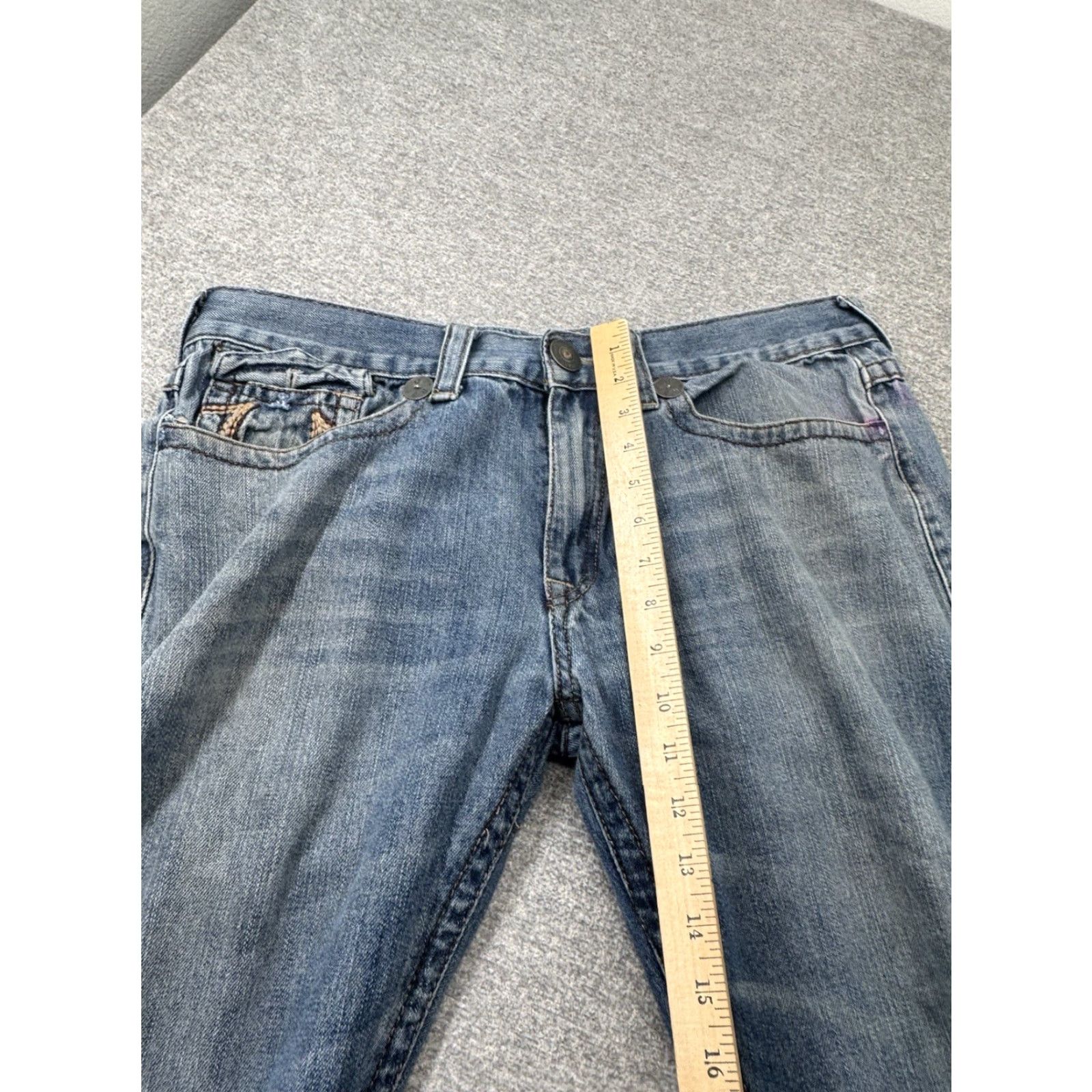 True Religion True Religion Jeans Mens 38x32 Joey Super T Straight Made USA Distressed Denim Size US 36 / EU 52 - 4 Thumbnail