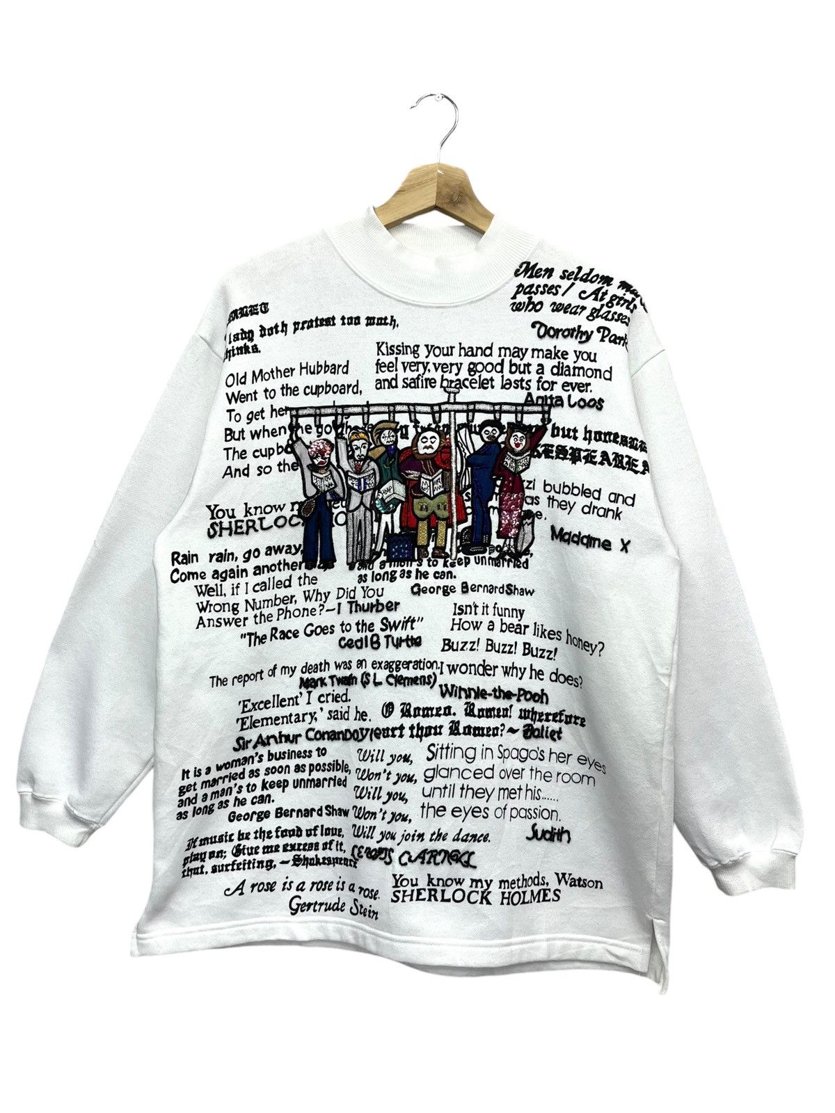 Designer ASHIYA Art Vintage Famous Poems Quotes Mock Neck Sweatshirt Size US M / EU 48-50 / 2 - 3 Thumbnail