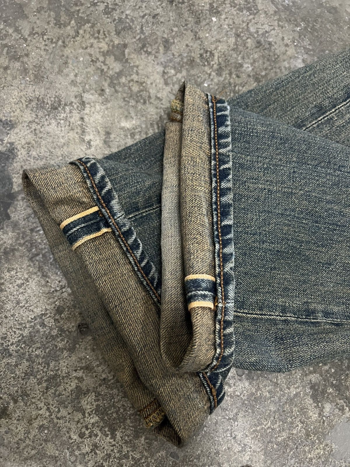 Japanese Brand 💥Rusty Edwin 505ZX Selvedge Orange Tab Jean Size US 31 - 8 Thumbnail