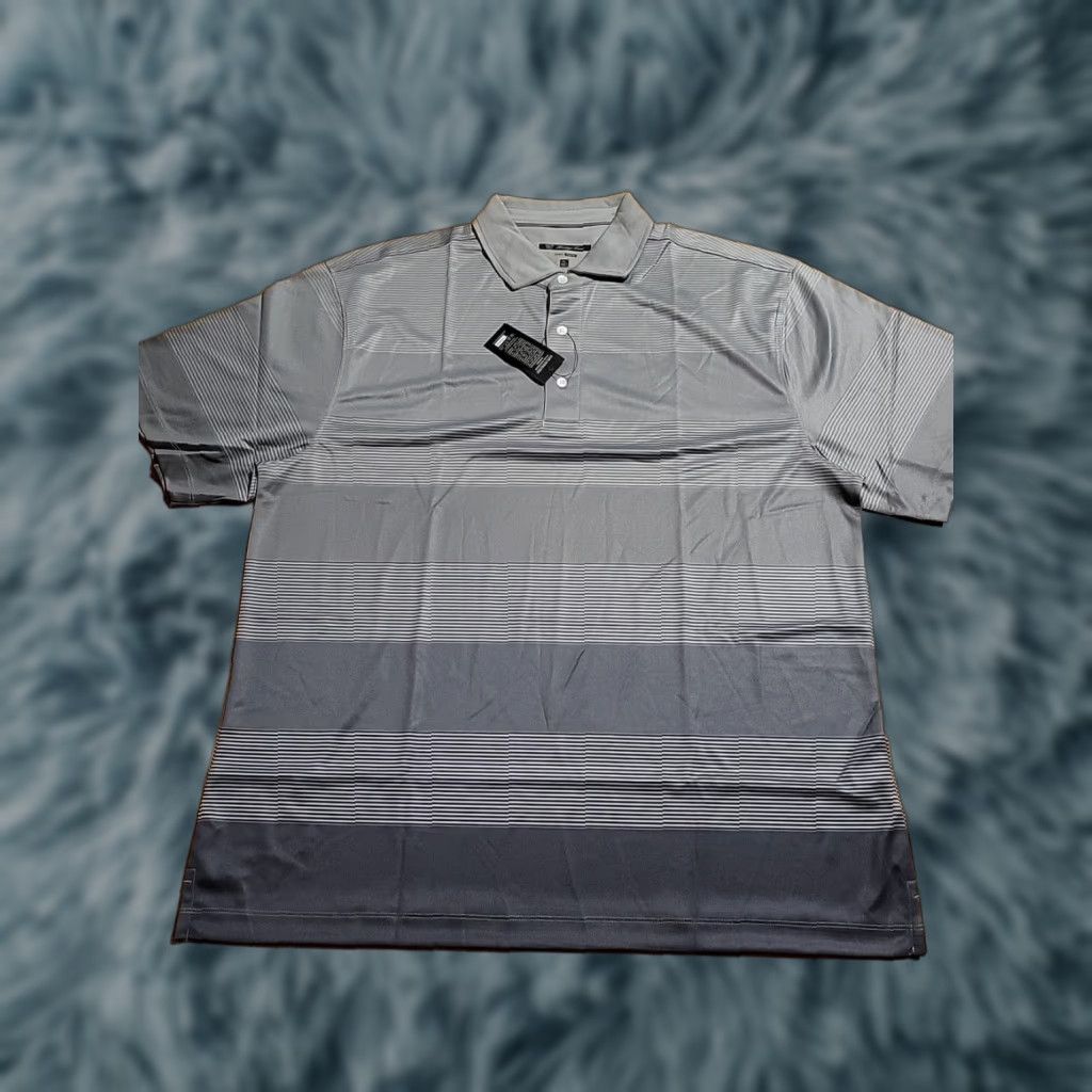 Vintage Heritage Cross Polo Men XL Gray Striped Stretch Easy Care Moisture Wicking Cross Golf Shirt Size US XL / EU 56 / 4 - 1 Thumbnail