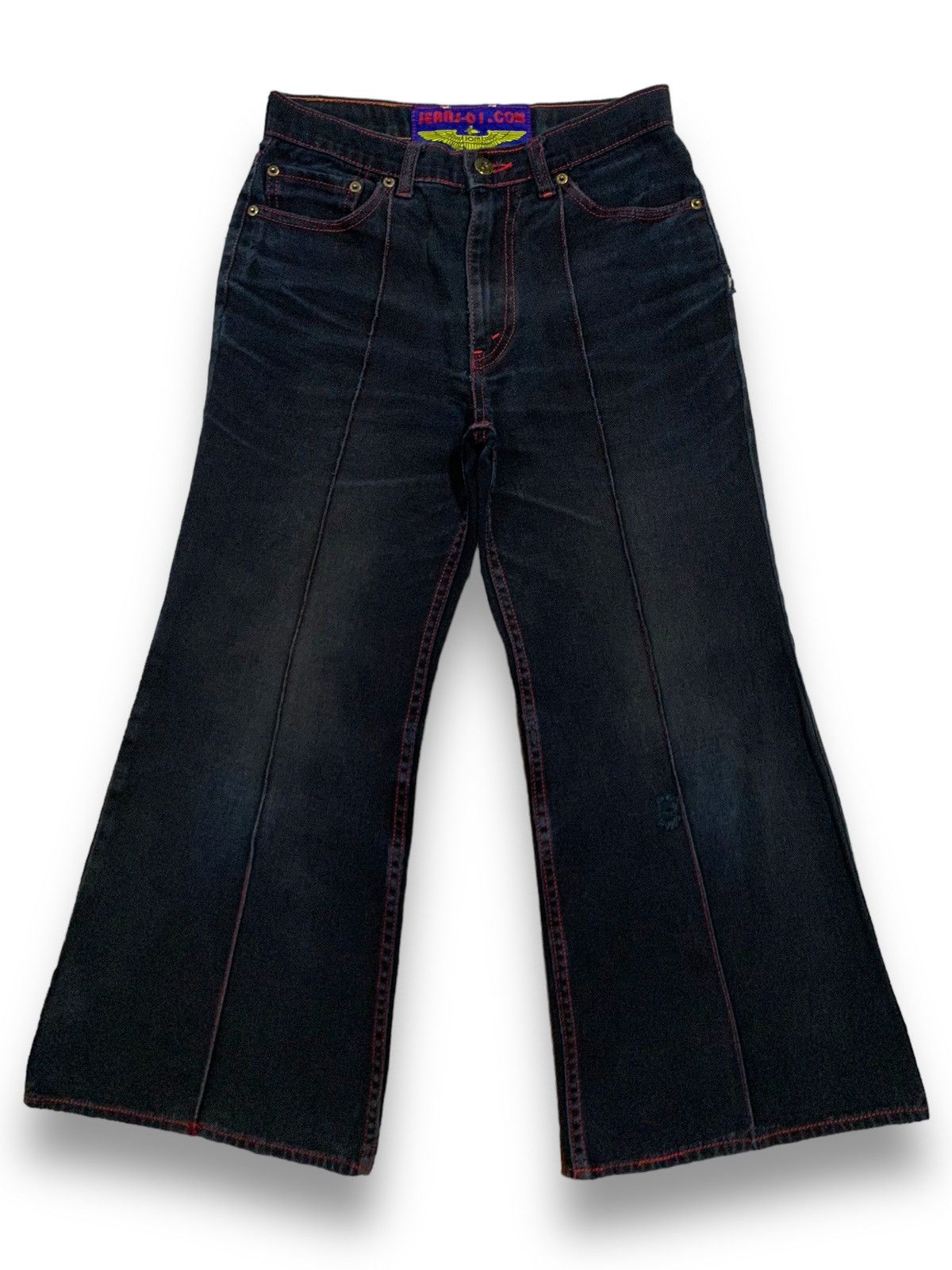 Hysteric Glamour Vintage Jom Jean-0I Black Baggy Wide Leg Flare Jeans Size 27" / US 4 / IT 40 - 1 Thumbnail