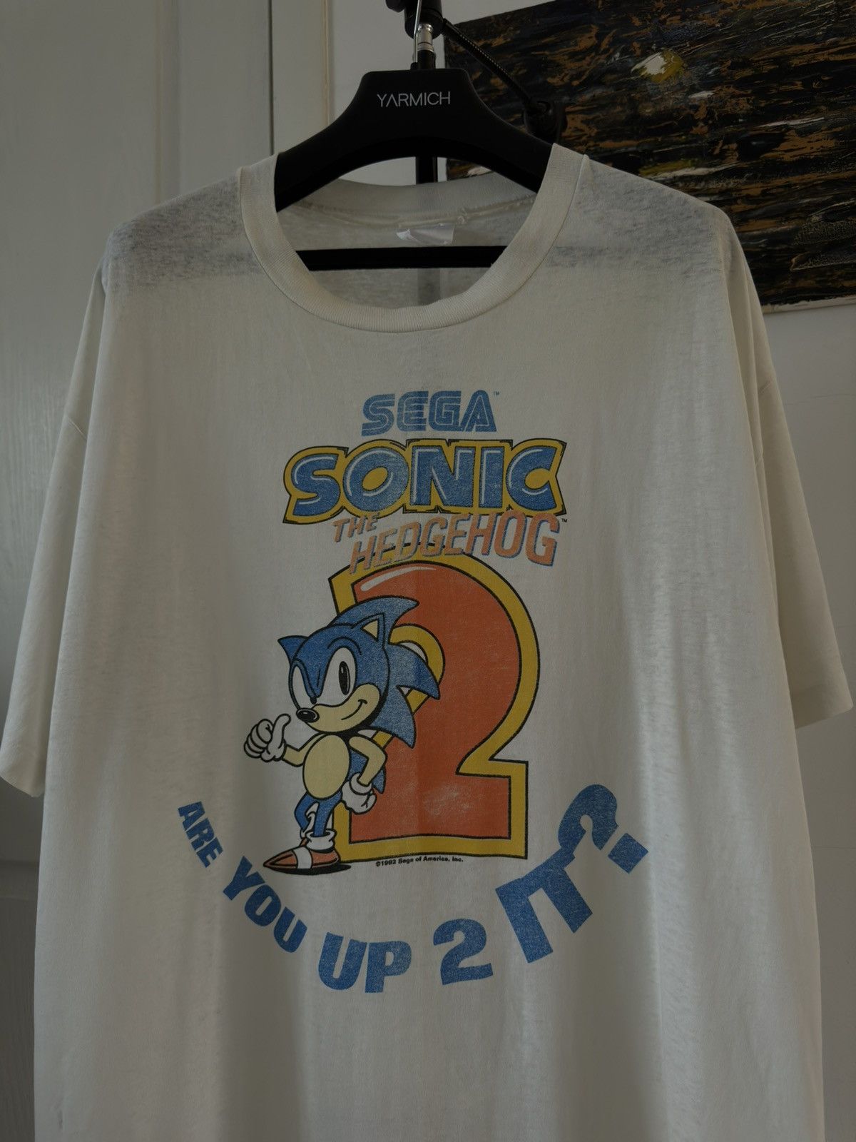 Band Tees Vintage 1992 SEGA Sonic The Hedgehog T Shirt Size US XL / EU 56 / 4 - 2 Thumbnail
