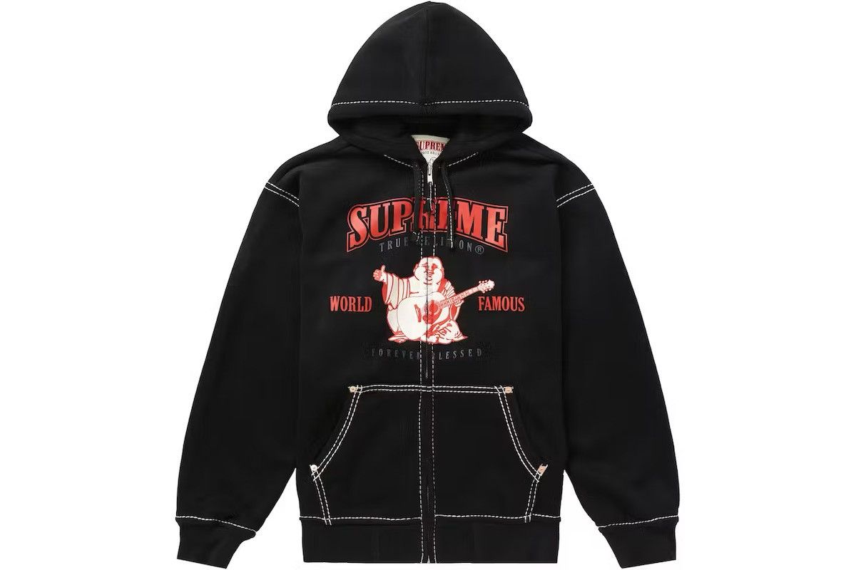 Supreme × True Religion Supreme x True Religion Zip Up Hoodie Black ...