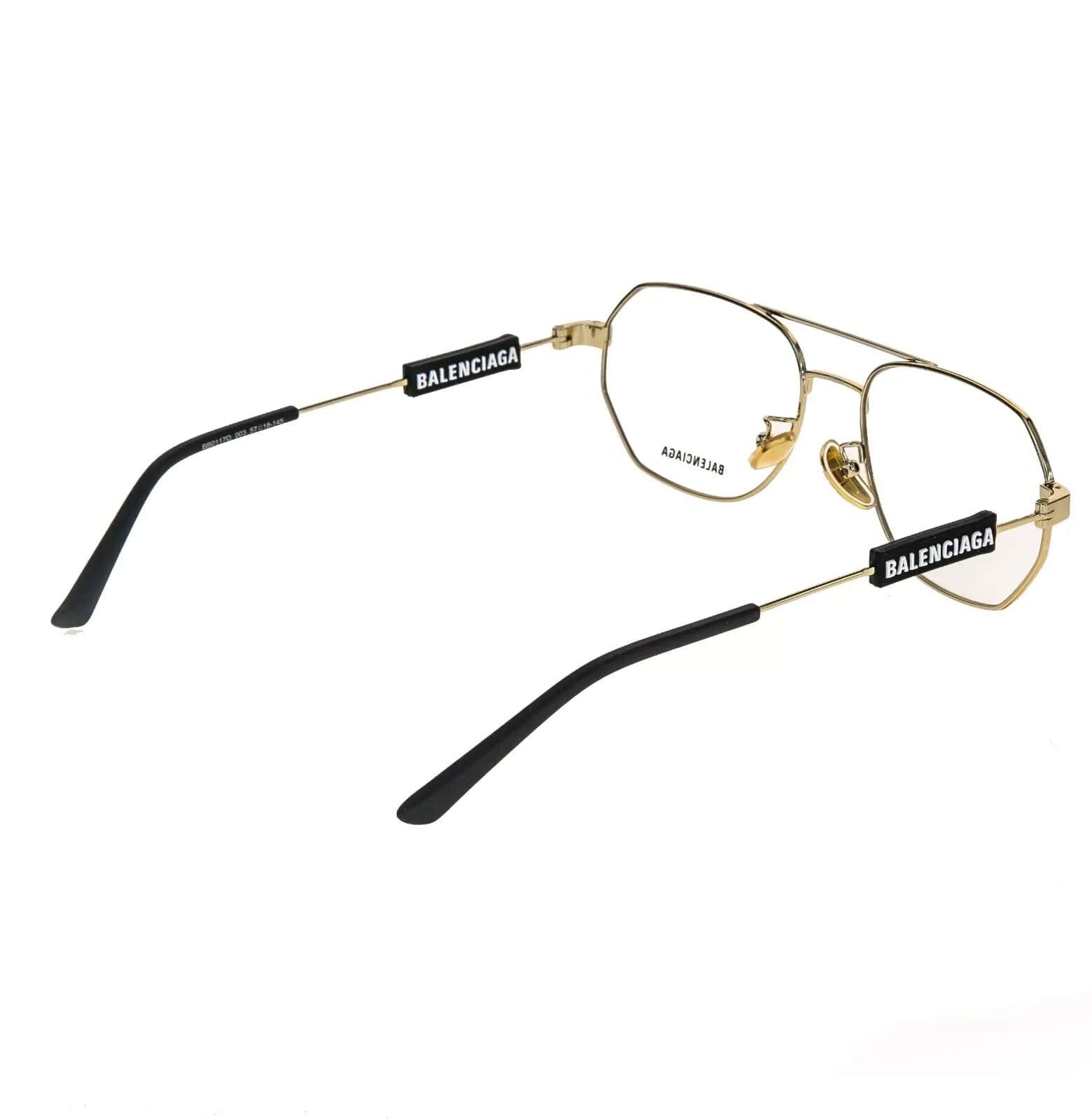 Balenciaga BALENCIAGA TAG 0117 Gold Black Unisex Eyeglass GG0117O 003 Size ONE SIZE - 4 Thumbnail