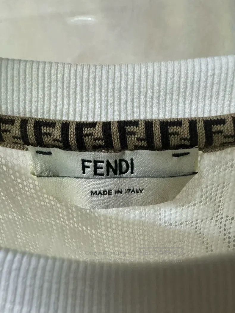 Fendi Fendi White Cutout Monogram Printed Short Sleeve Size S / US 4 / IT 40 - 3 Thumbnail