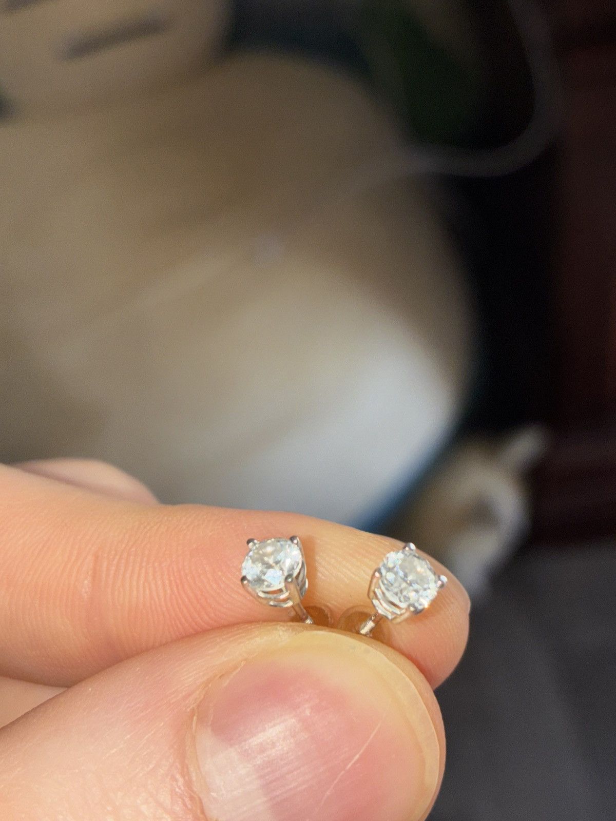 Other Kay Jewelers 14K White Gold Diamond stud earrings Size ONE SIZE - 3 Thumbnail