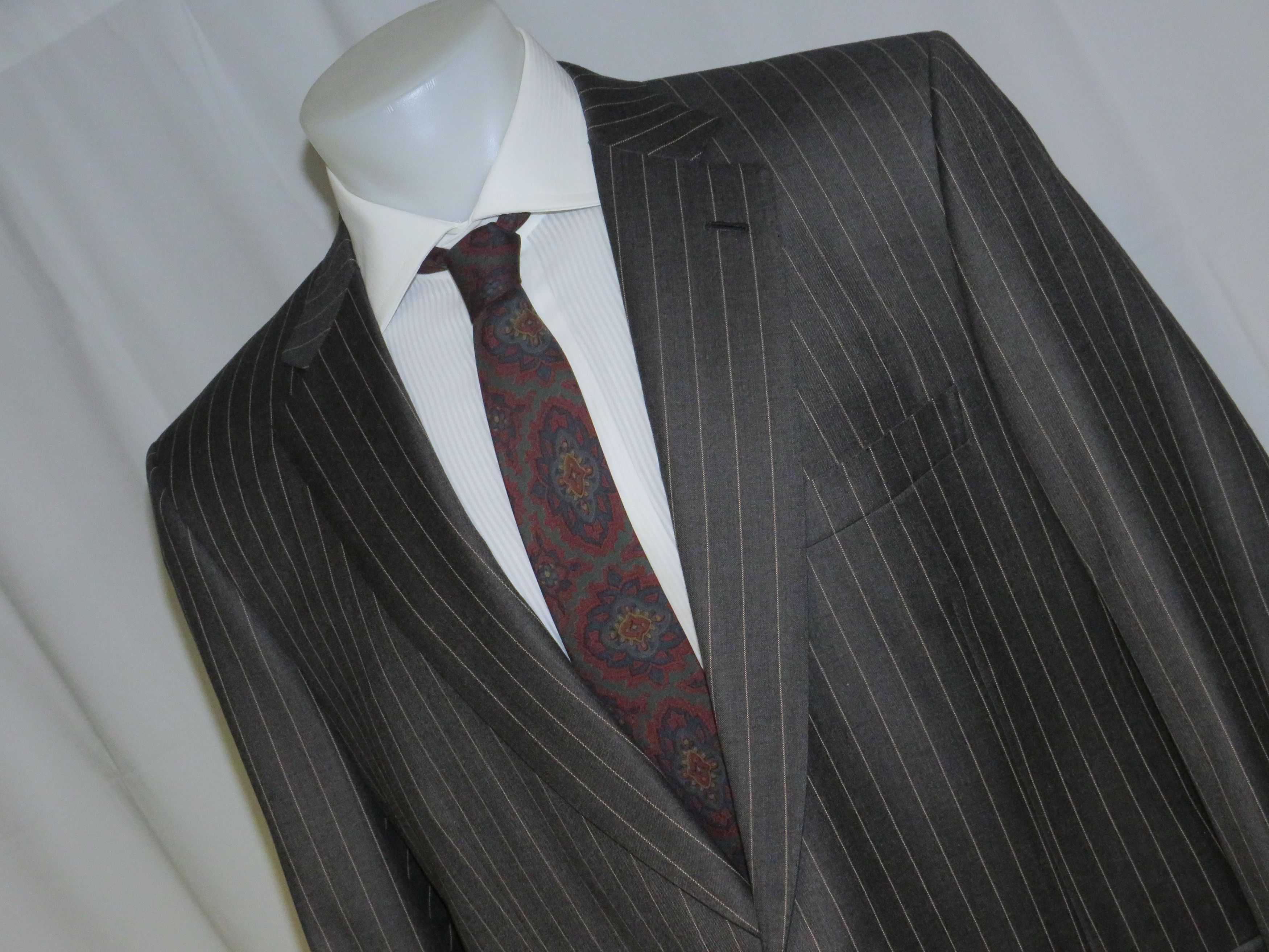 Brioni Pincio Super 150 Charcoal Stripe Two Button Suit 46L Size 46L - 6 Thumbnail