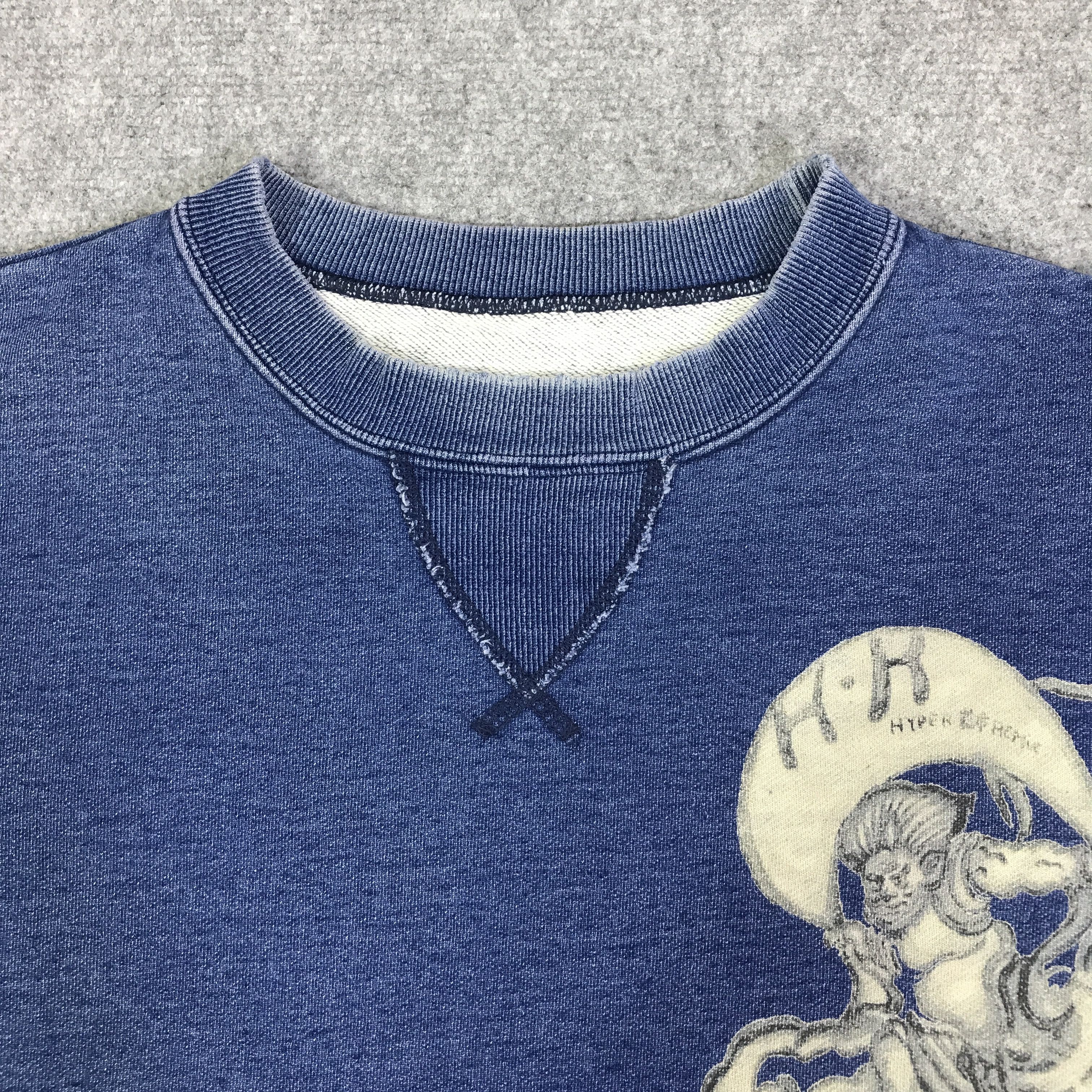 Japanese Brand JAPAN INDIGO HYPER REMIX RARE DESIGN SWEATSHIRT K87B8 Size US M / EU 48-50 / 2 - 8 Thumbnail