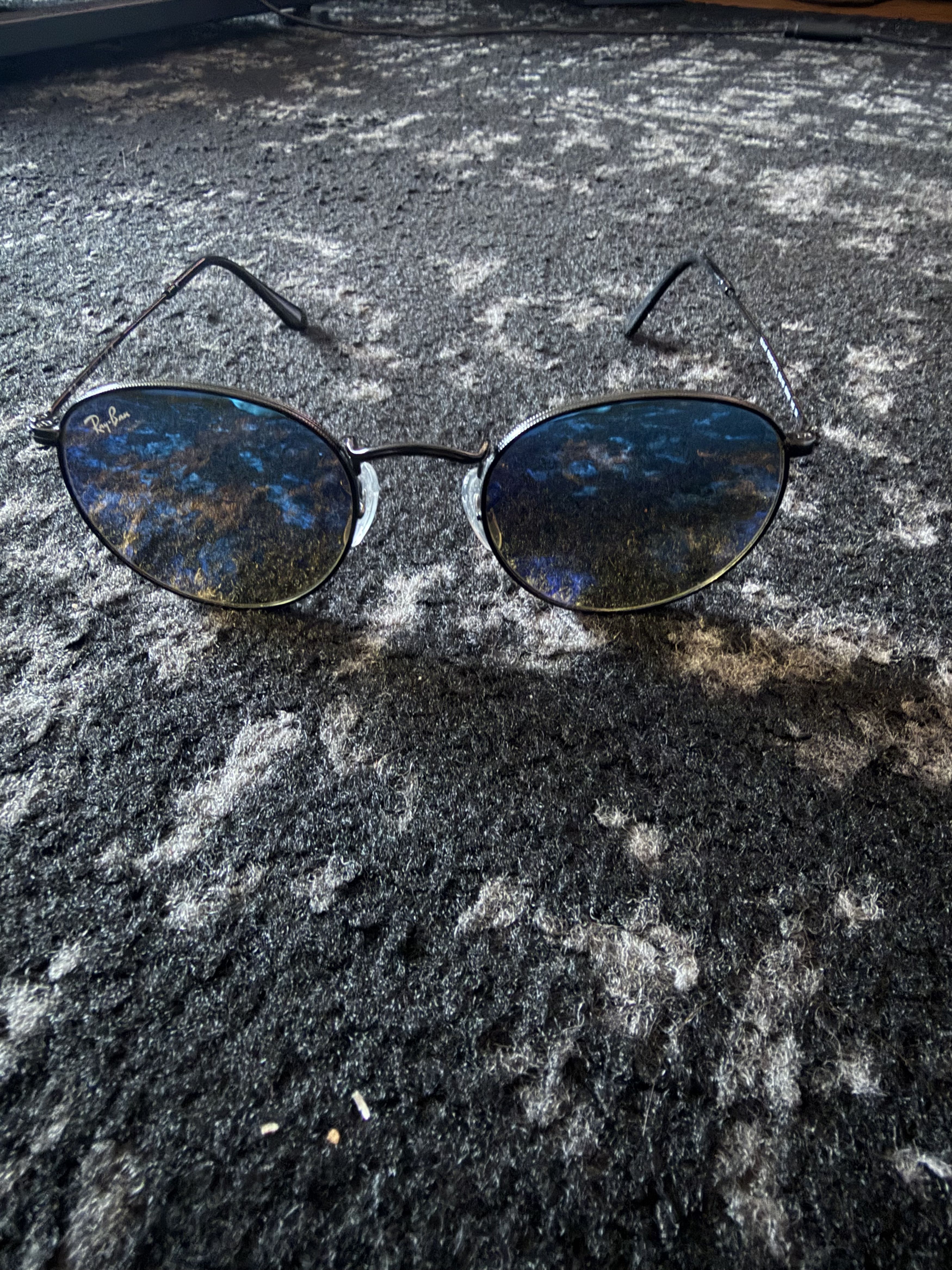 RayBan Round Metal Mirrored Blue Lenses