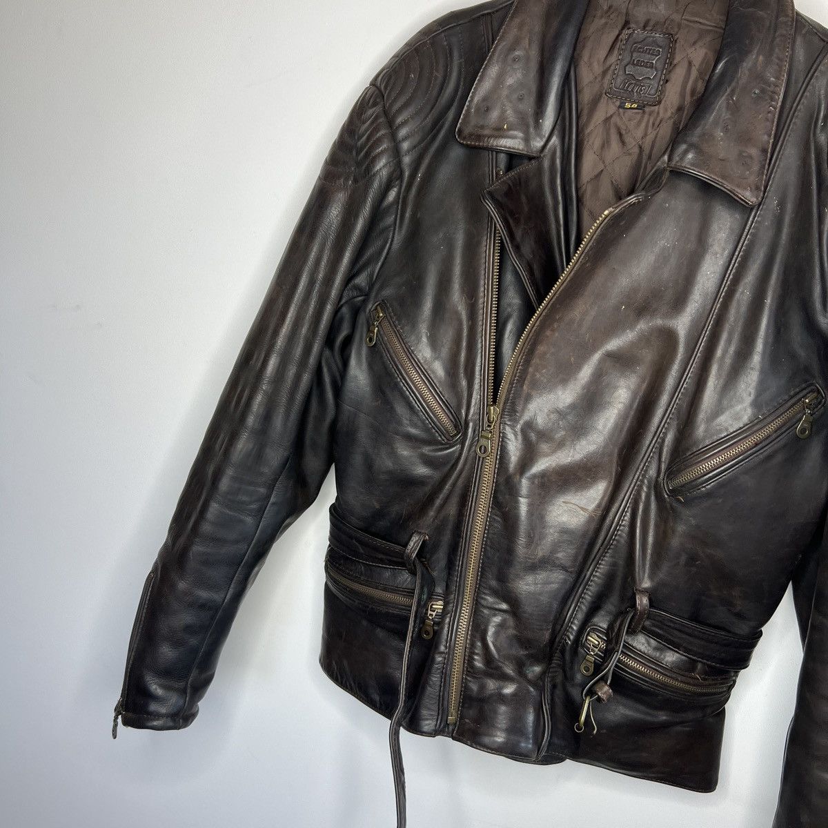 Vintage Moto Vintage Racing Leather Jacket Ramones Biker 90s Punk Size US L / EU 52-54 / 3 - 2 Thumbnail