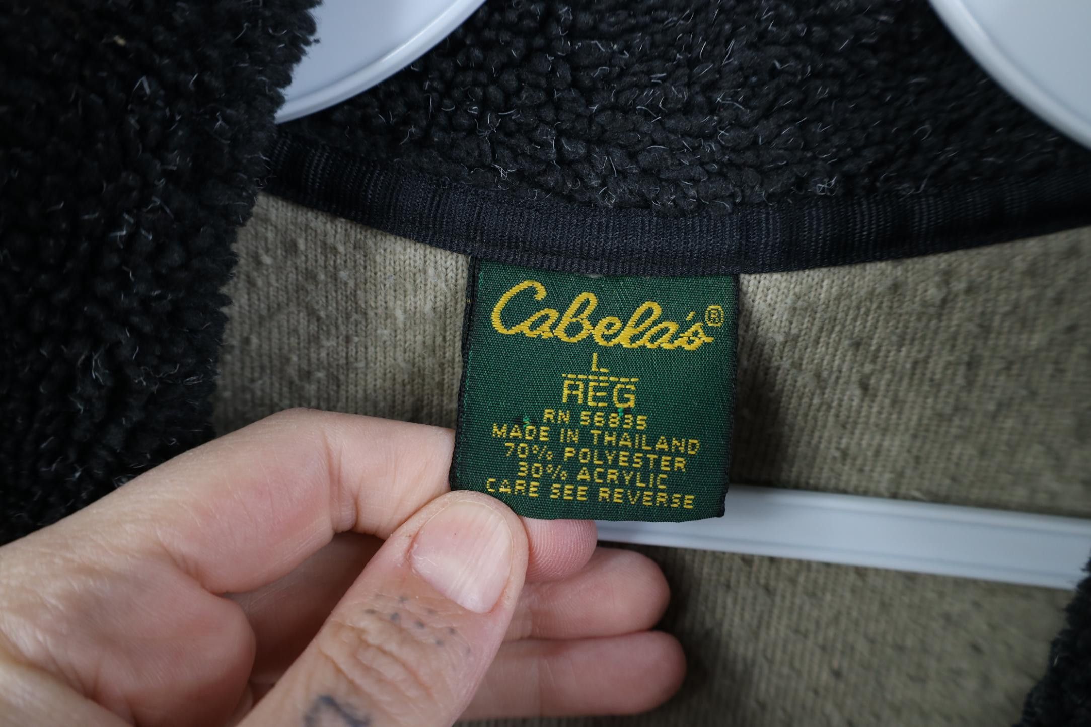 Cabelas Vintage 90s Cabelas Deep Pile Fleece Full Zip Jacket Green Size L / US 10 / IT 46 - 8 Thumbnail