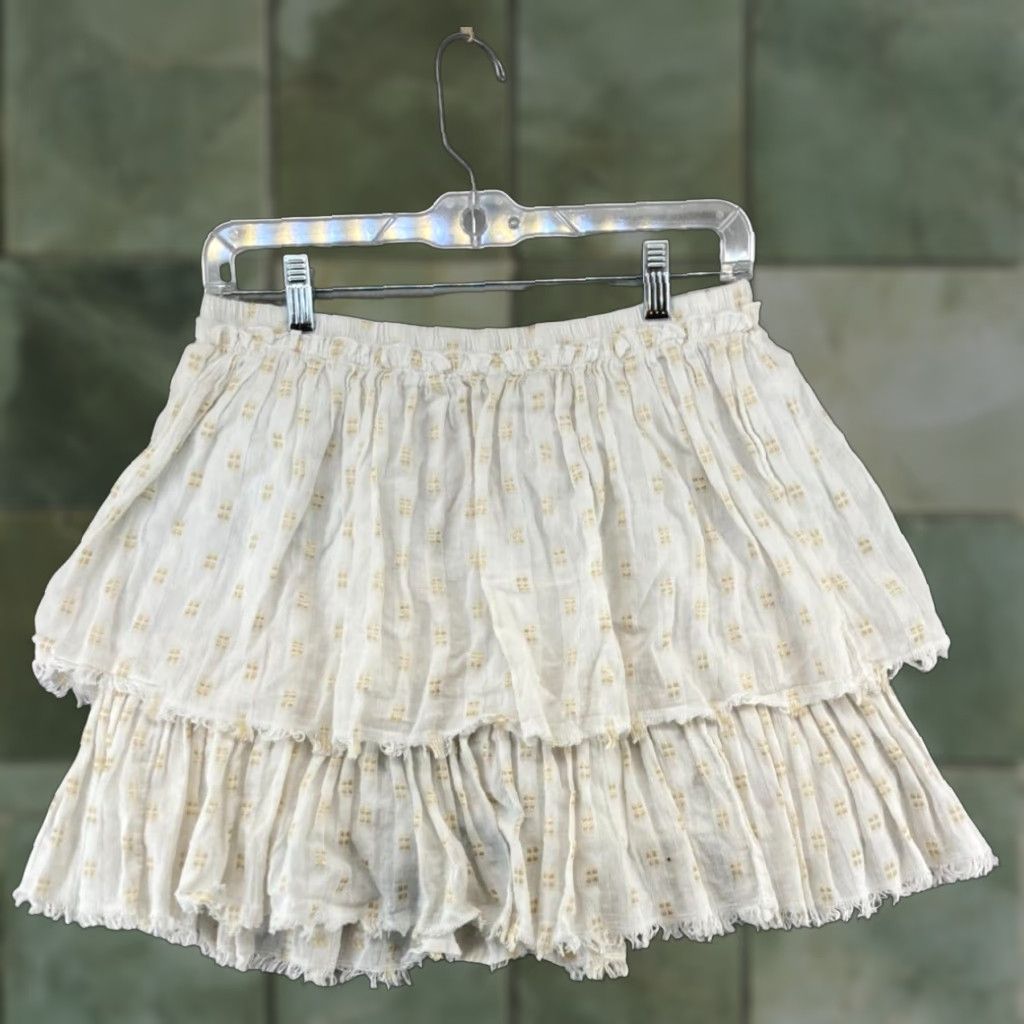 Vineyard Vines Vinyard Vines Womens Skirt Small White Gold Ruffled Size 28" / US 6 / IT 42 - 1 Thumbnail