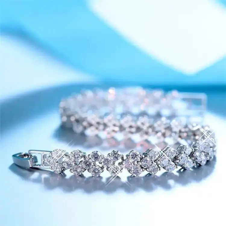 Other Silver Color AAA Cubic Zirconia Tennis Chain Bracelet Size ONE SIZE - 3 Thumbnail