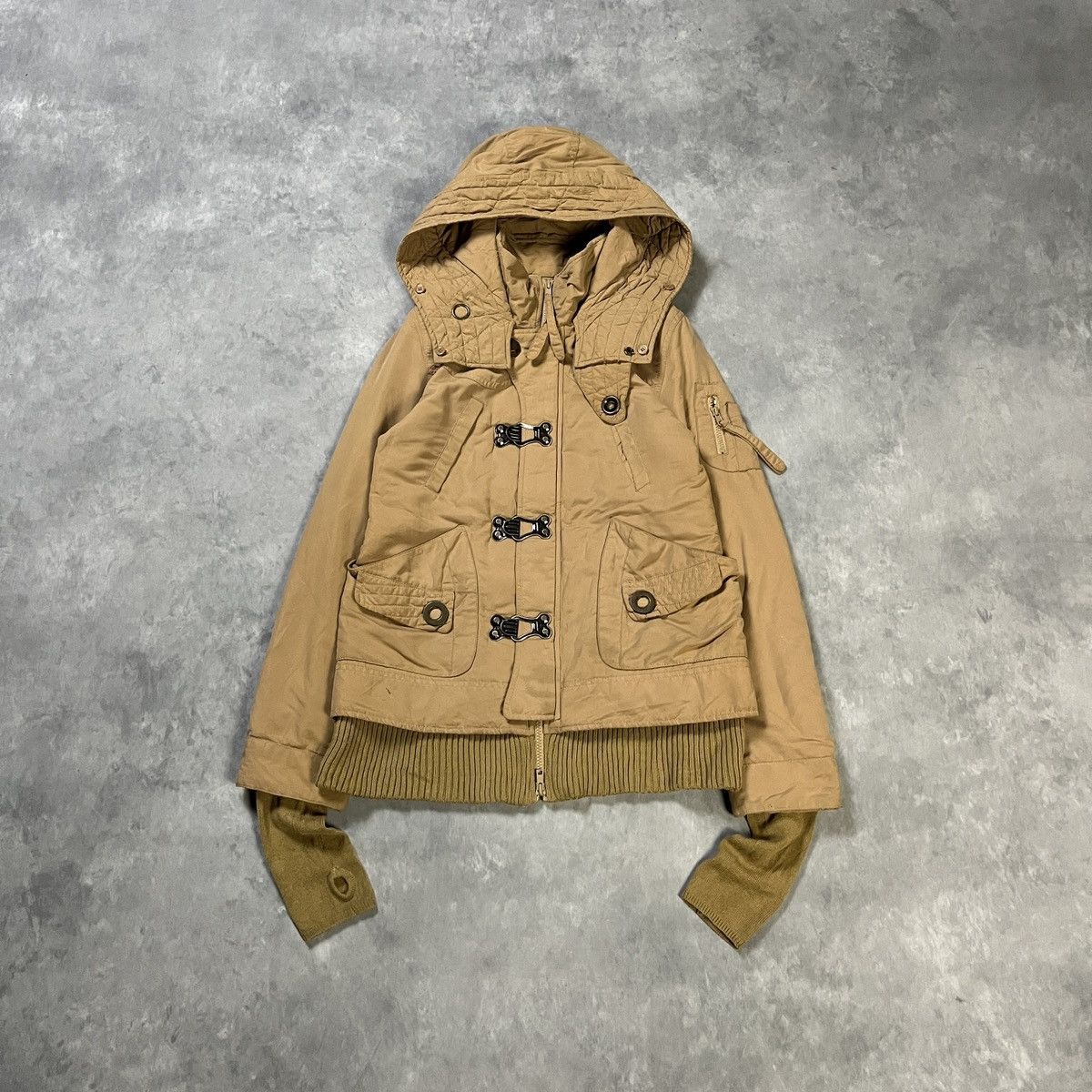 Japanese Brand 2000s SLY - Technical Down Parka Rib Hem Toggle Jacket Size US S / EU 44-46 / 1 - 1 Thumbnail
