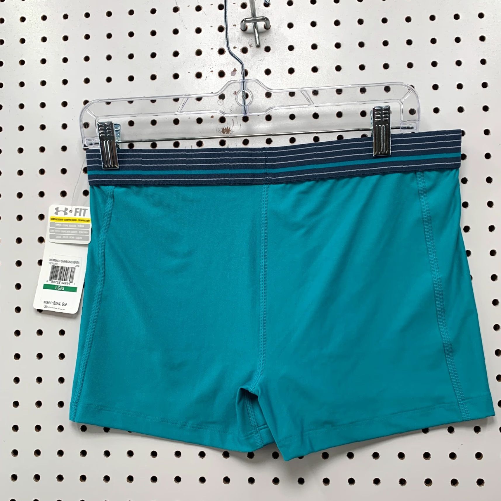 Under Armour Under Armour Heat Gear Active Shorts Women L Green 31 in Inseam 3 in Athletic Activewear Size 36" / US 14 / IT 50 - 6 Thumbnail
