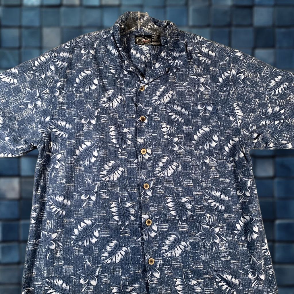 ALOHAS Op Sport Hawaiian Shirt Mens Medium Blue Floral Short Sleeve Button Front Aloha Size US M / EU 48-50 / 2 - 1 Thumbnail