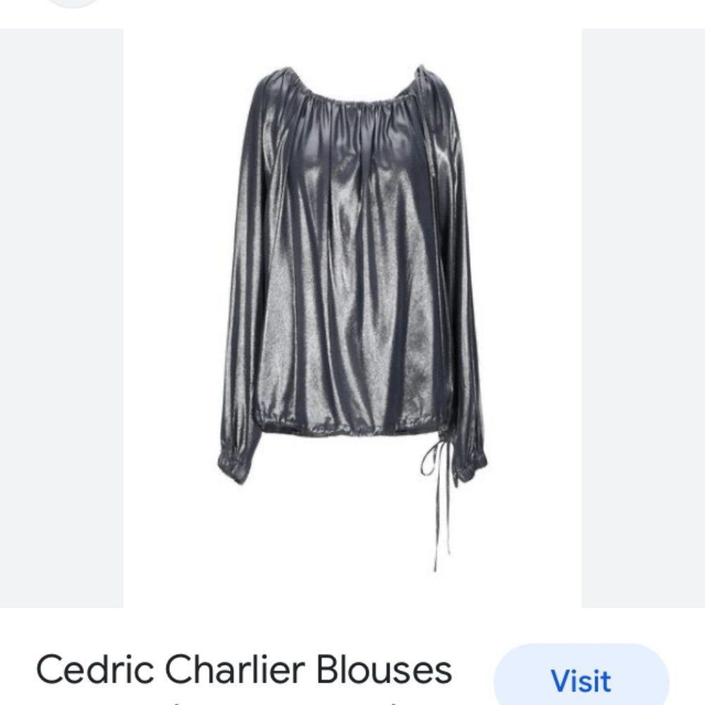 Cedric Charlier Cedric Charlier Blouse Size 8 Lead Metallic Size M / US 6-8 / IT 42-44 - 1 Thumbnail