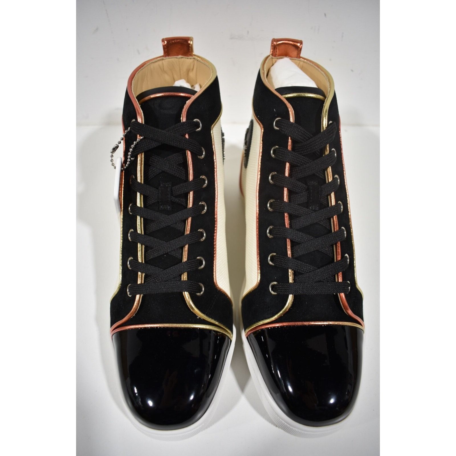 Christian Louboutin Christian Louboutin Mens Louis SB22 Flat Black White Size US 11 / EU 44 - 4 Thumbnail