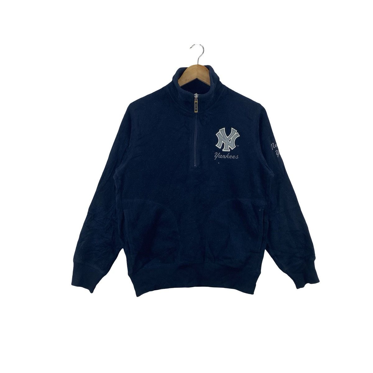 MLB Vintage MLB NEW YORK Yankees Quarter Zip Fleece Jacket Size US M / EU 48-50 / 2 - 1 Thumbnail