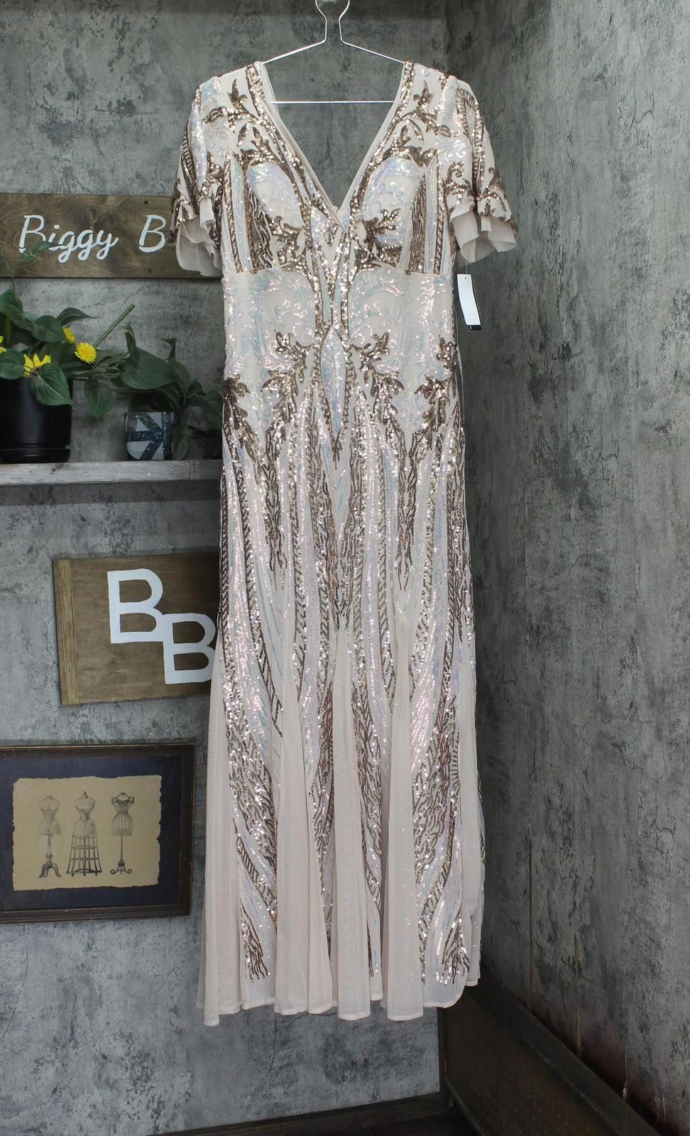 Nwt R & M Richards Evening Formal Dress Pink Champagne 8