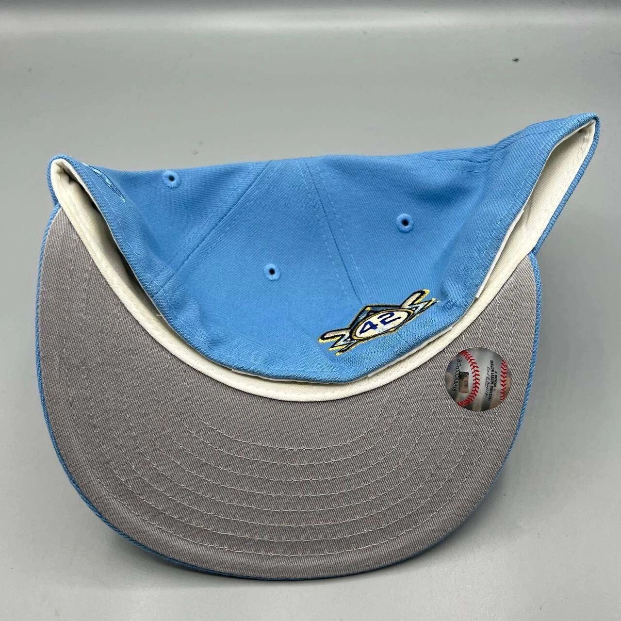 New Era Jackie Robinson #42 Dodgers Hat Men 7 1/2 Blue MLB Fitted Size ONE SIZE - 3 Thumbnail