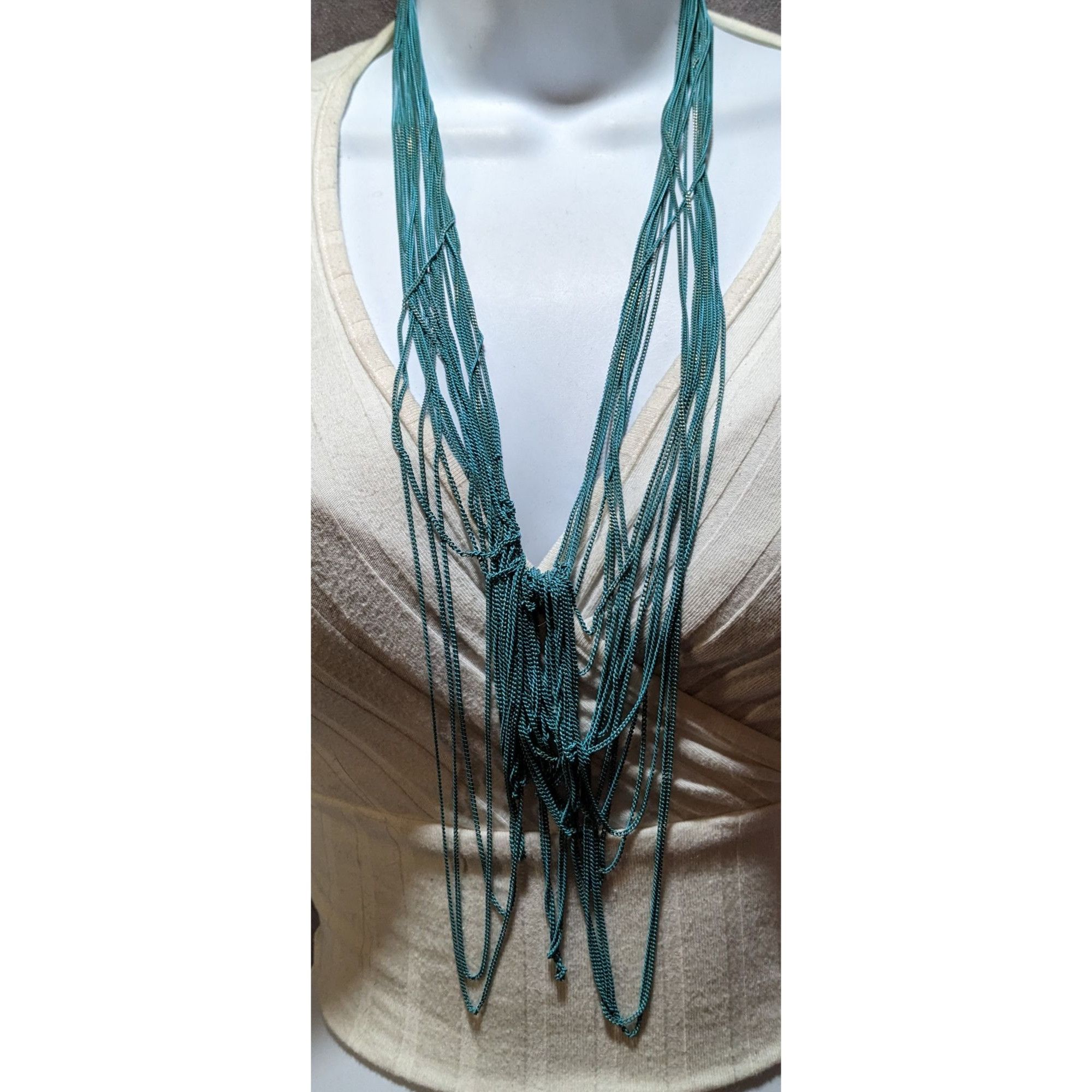 Other Abstract Blue Multilayer Chain Necklace Size ONE SIZE - 1 Thumbnail