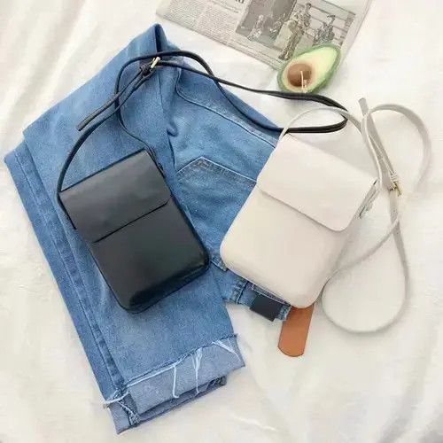 Leather Black - Vertical Crossbody Bag Size ONE SIZE - 3 Thumbnail