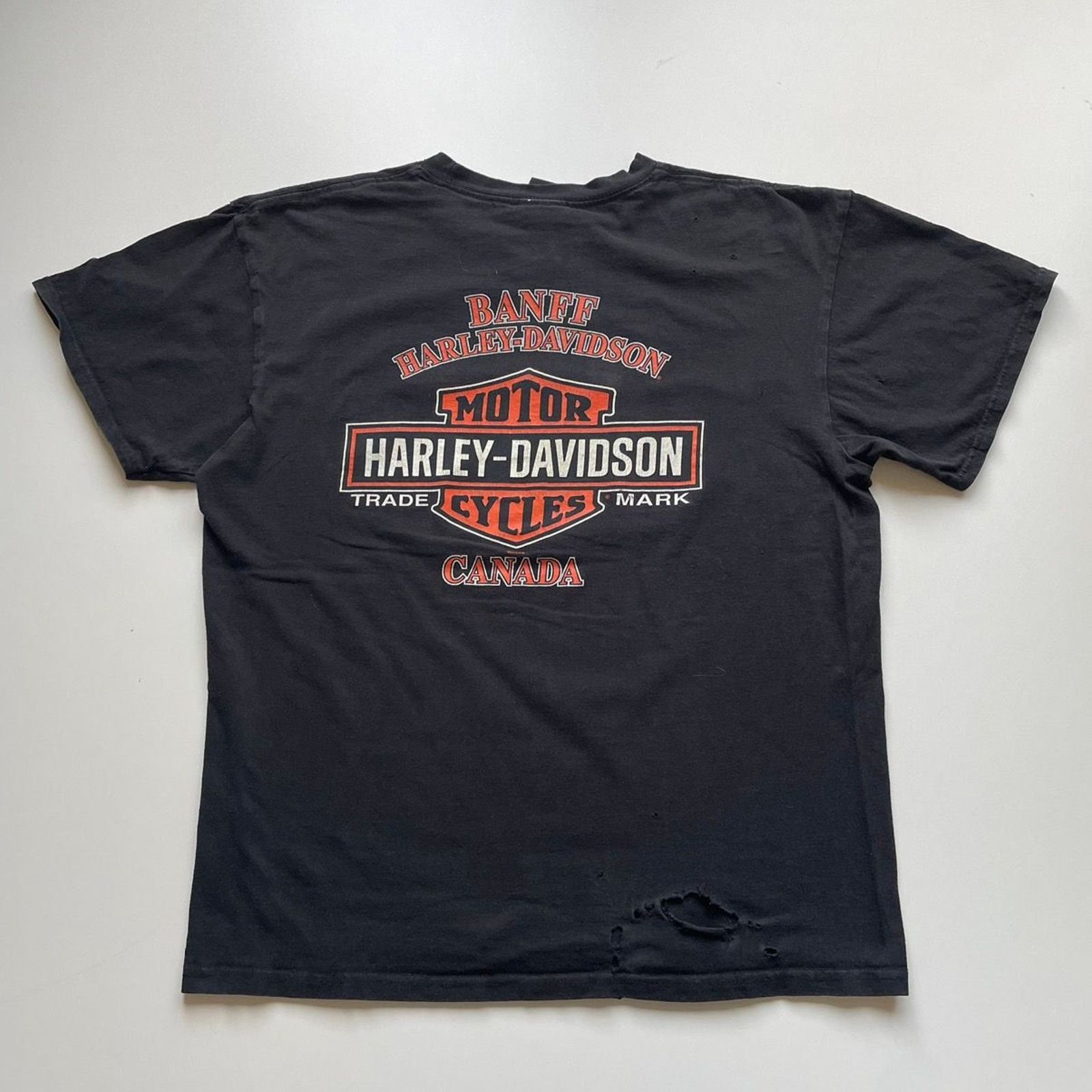 Harley Davidson Vintage Y2K Harley Davidson Skull T Shirt Large Faded Black Size US L / EU 52-54 / 3 - 3 Thumbnail