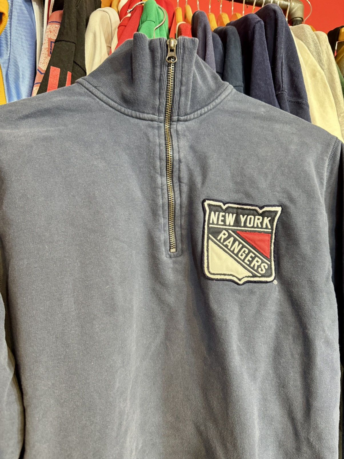 NHL × Vintage New York Rangers Vintage 3/4 Zip Sweater Sweatshirt Size US M / EU 48-50 / 2 - 4 Thumbnail