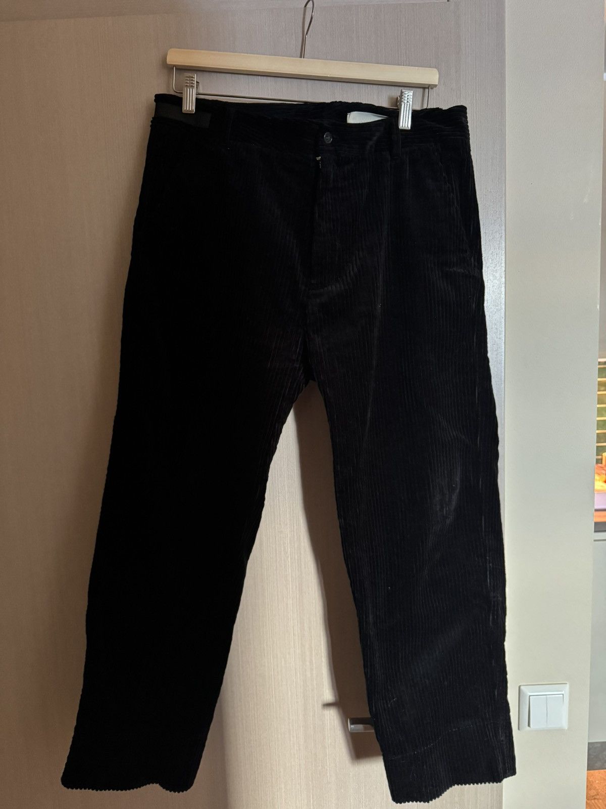ADNYM ATELIER ADNYM Atelier Black Wide Wale Corduroy Osoko Trousers Size US 31 - 1 Thumbnail