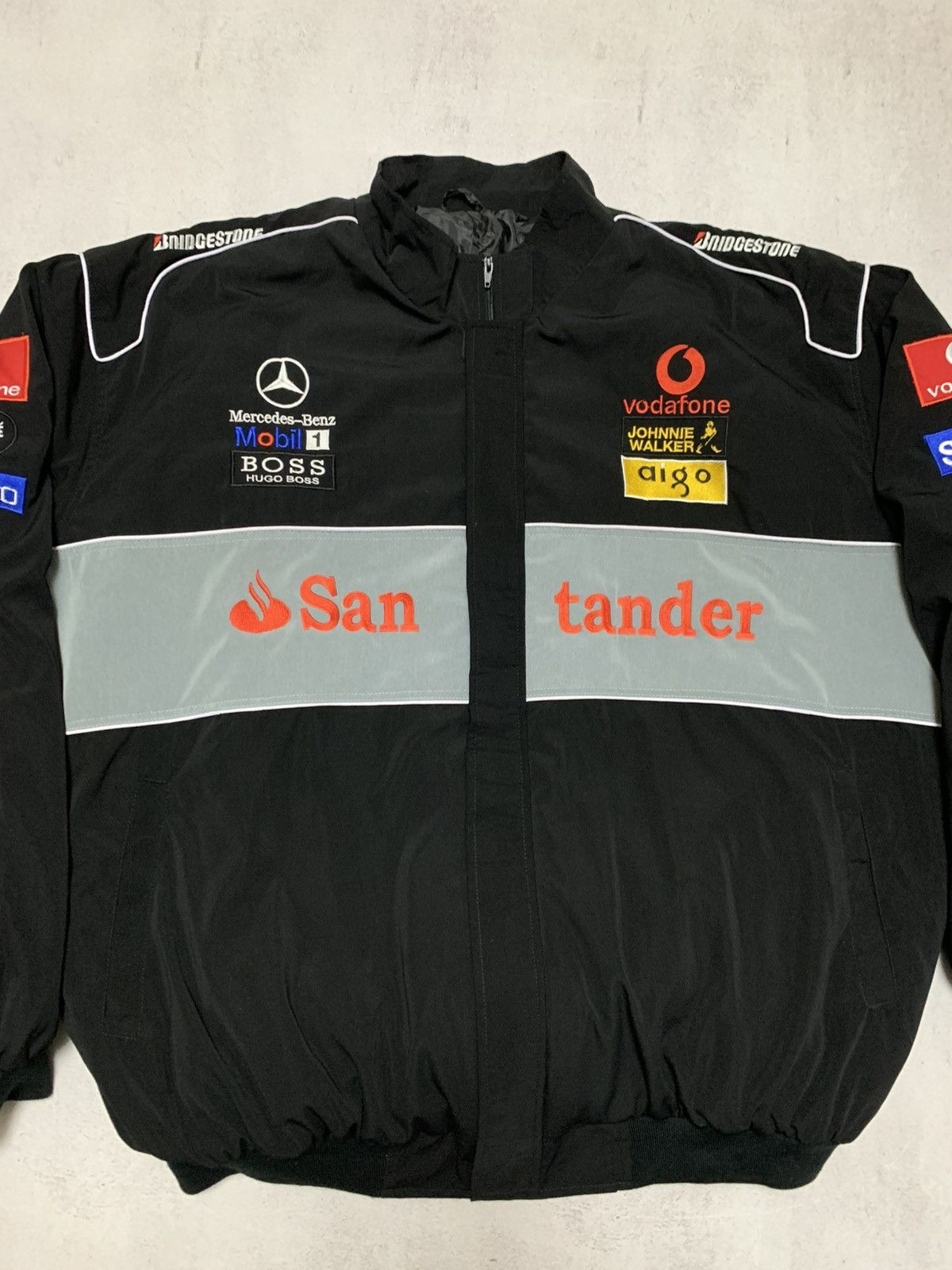 Formula 1 × Mercedes-Benz × Vintage Vintage Mercedes Benz Jacket Bomber Mc Laren Santander F1 Size US XXL / EU 58 / 5 - 2 Thumbnail
