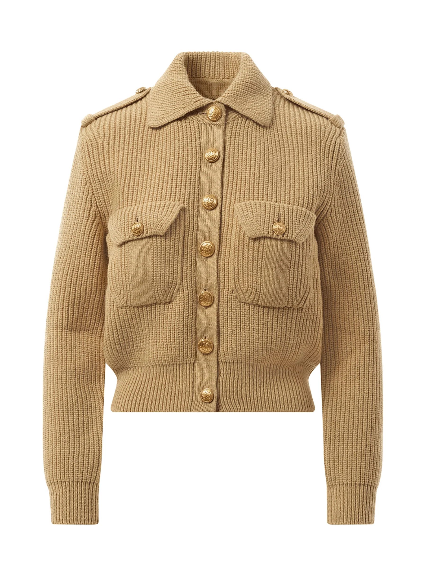 o1loc1c11025 Smoky Cardigan in Beige