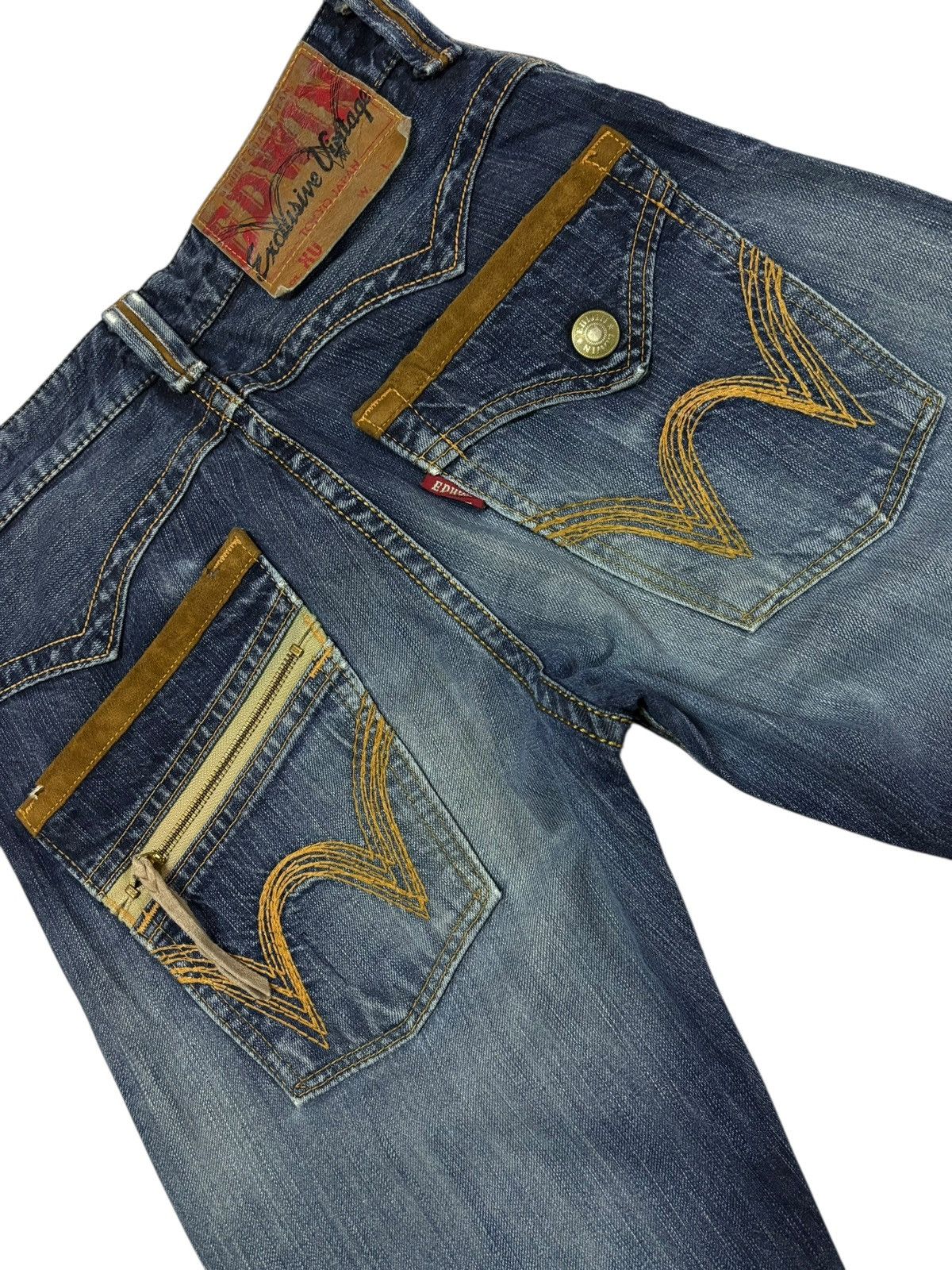 Edwin Vtg Edwin XV Japan Distressed Jeans Size US 29 - 6 Thumbnail