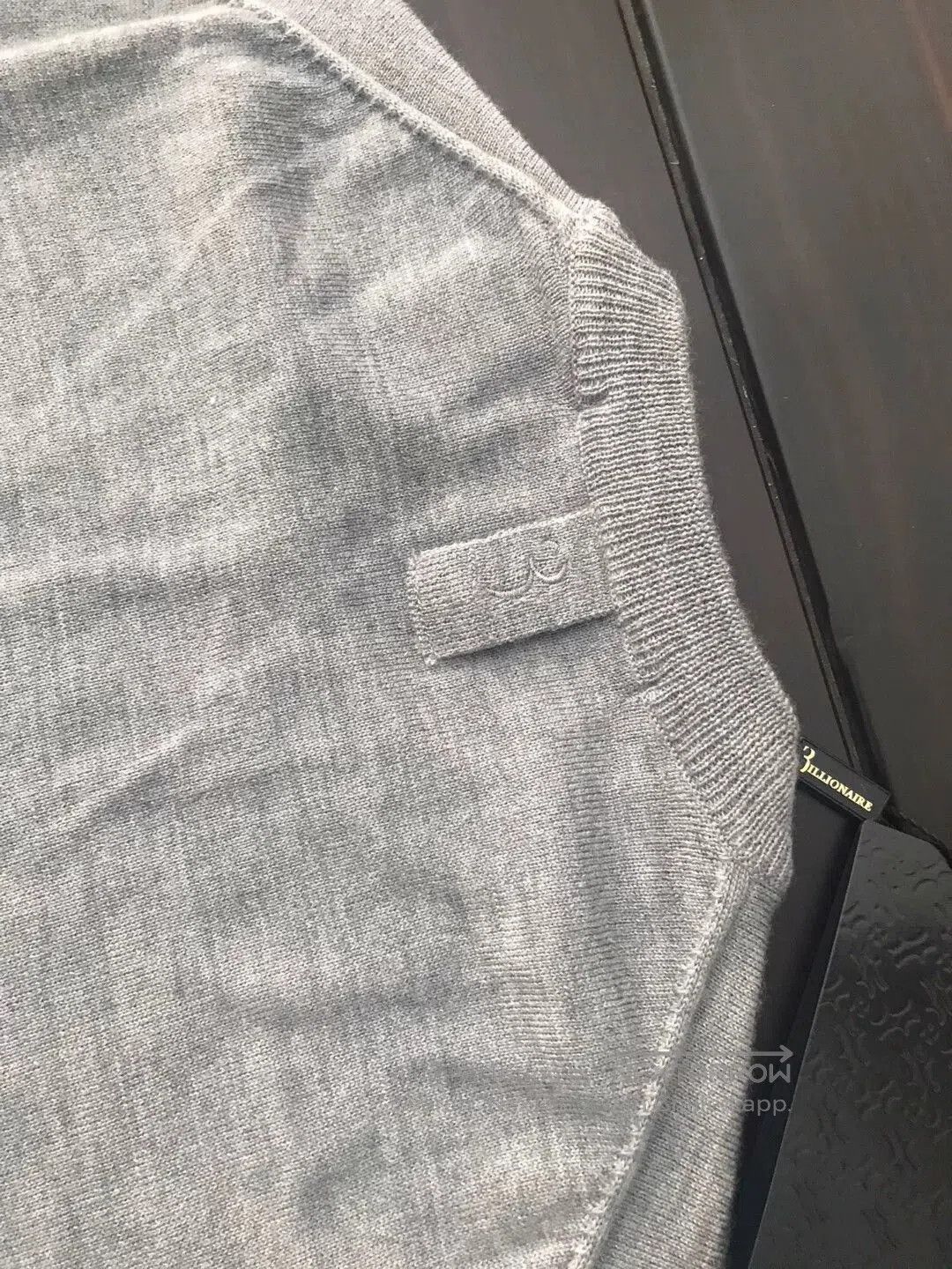 Billionaire Couture luxury gray wool sweater with logo. Size US L / EU 52-54 / 3 - 6 Thumbnail