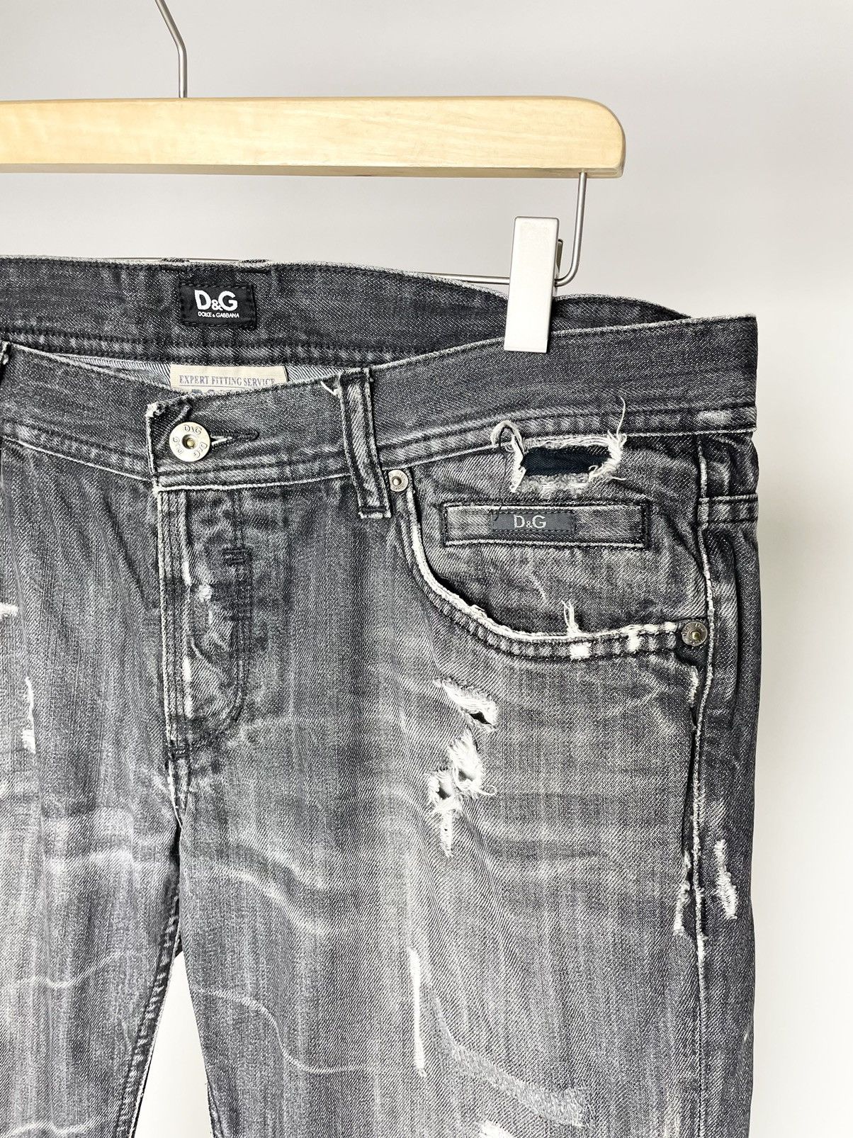 Dolce & Gabbana Dolce & Gabanna Vintage Distressed Faded Black Denim Jeans Size US 36 / EU 52 - 7 Thumbnail