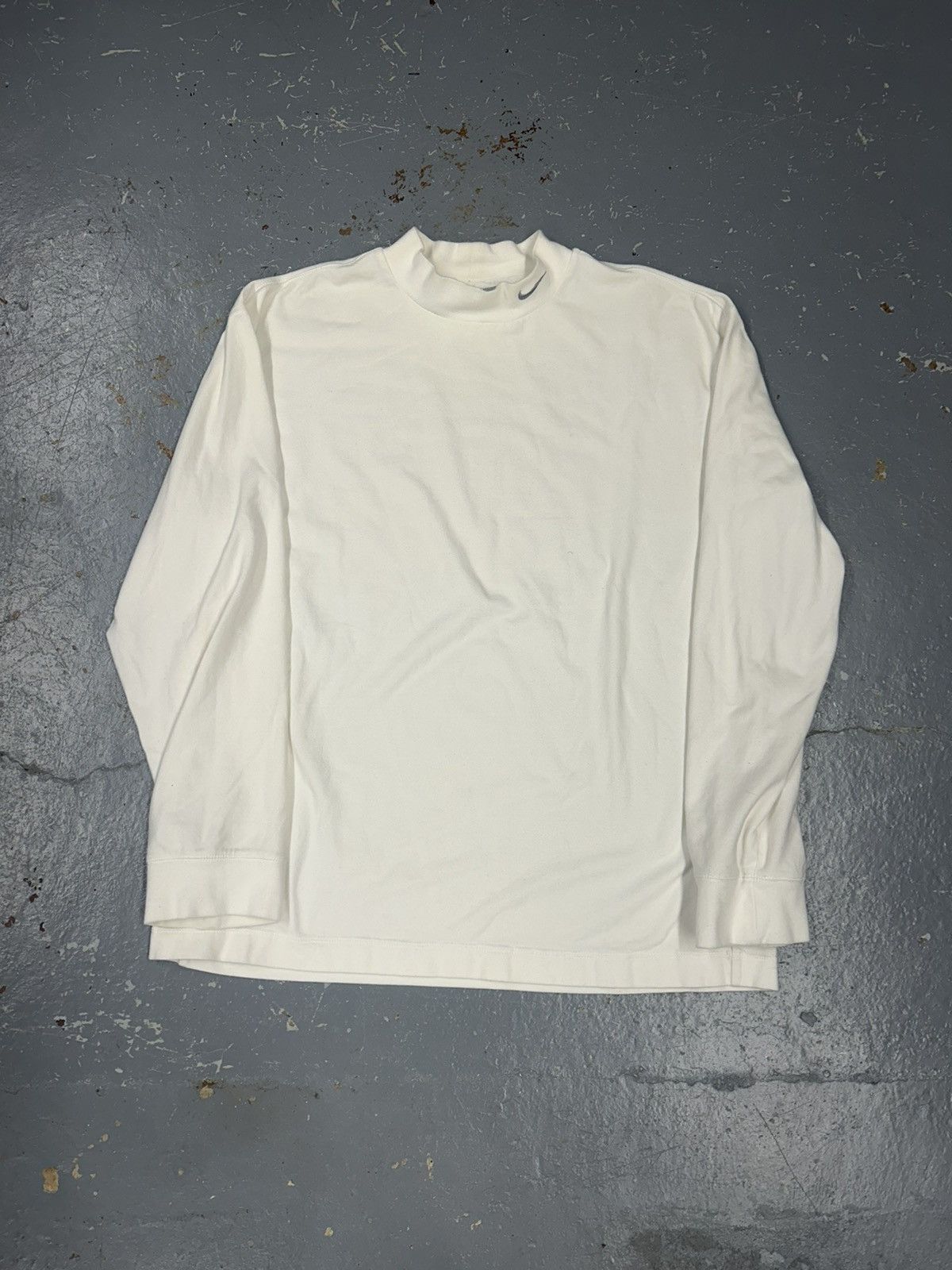 Nike × Vintage Crazy Vintage Y2K Essential White Nike Mockneck Long T-Shirt Size US L / EU 52-54 / 3 - 1 Thumbnail